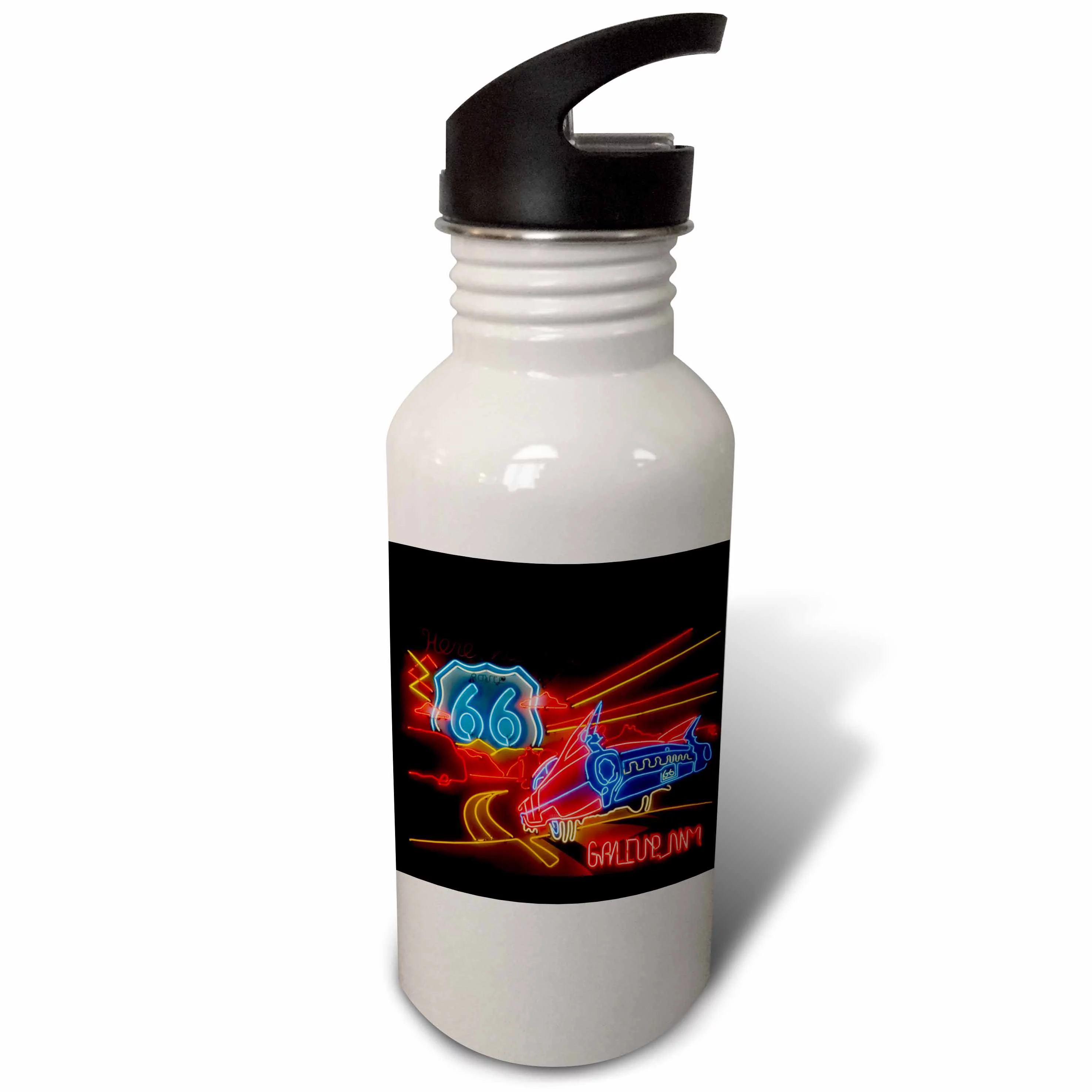 Route 66 Neon sign - Gallup Chamber of Commerce - US32 TDR0060 - Trish Drury 21 oz Sports Water Bottle wb-92986-1