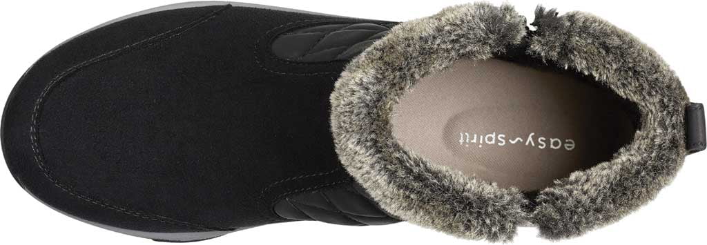 Women's Easy Spirit Vance Ankle Bootie Black Microsuede Fiber/Mountain PU 9 M