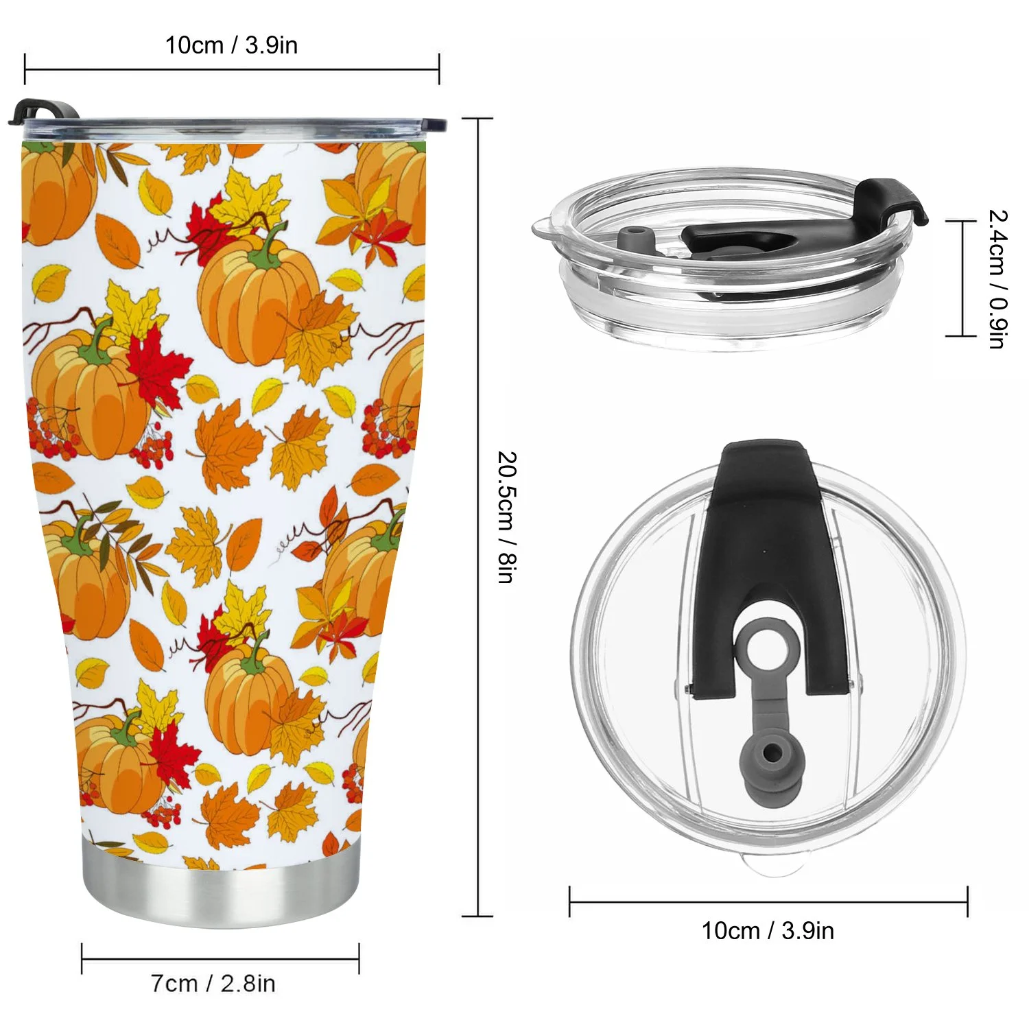 Hidove Stainless Steel Tumbler, Pumpkin Flower 32oz Leak Proof & Stainless Steel Bottle for Hot & Cold Drinks - Coffee Travel Mug, Water Metal Canteen, Thermal Cup