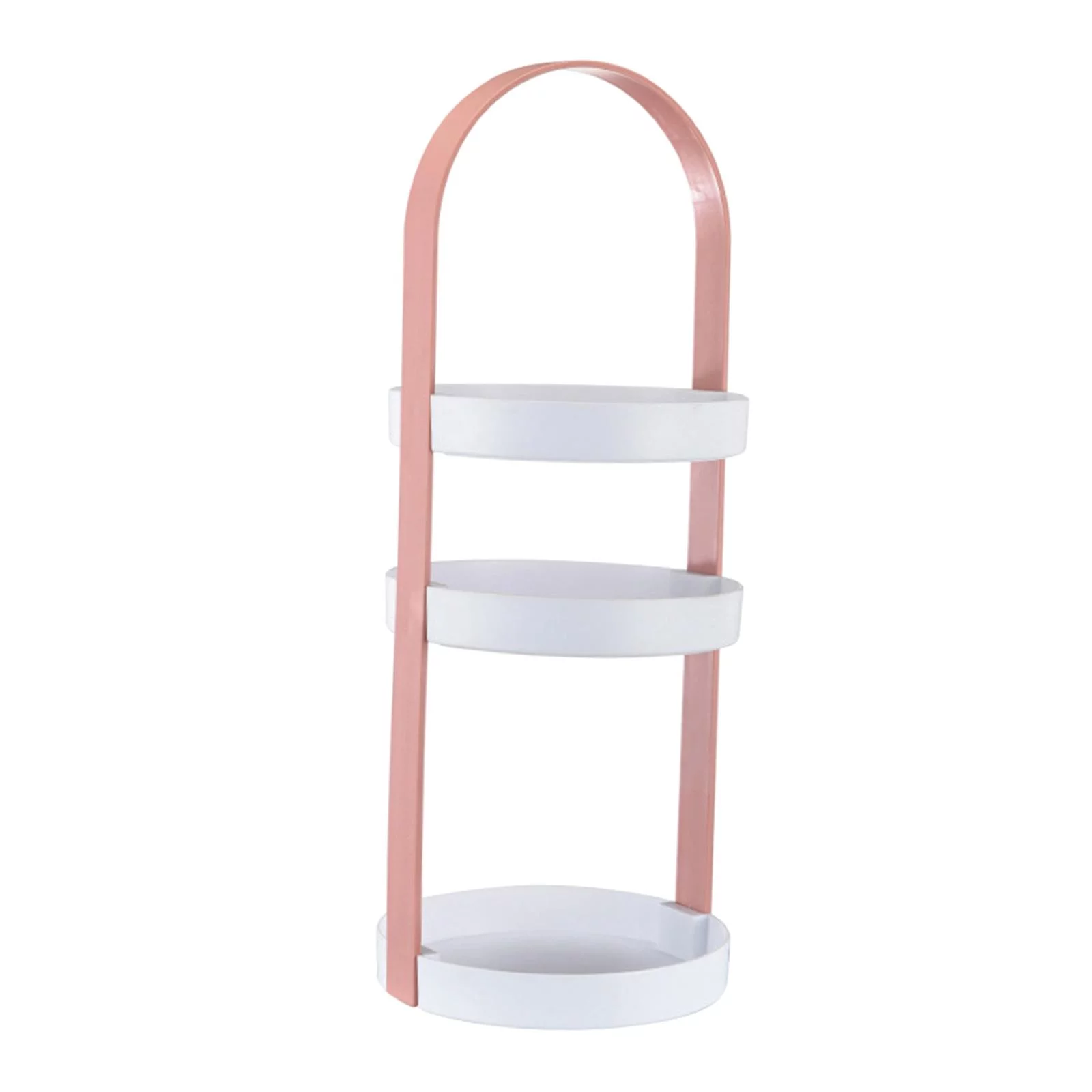 Desk Cosmetics Stand Vanity Trays 3 Layer Home Storage and Display Coffee Table Stand Bathroom Rack Organizer Spice Rack Organizer for Home Pink