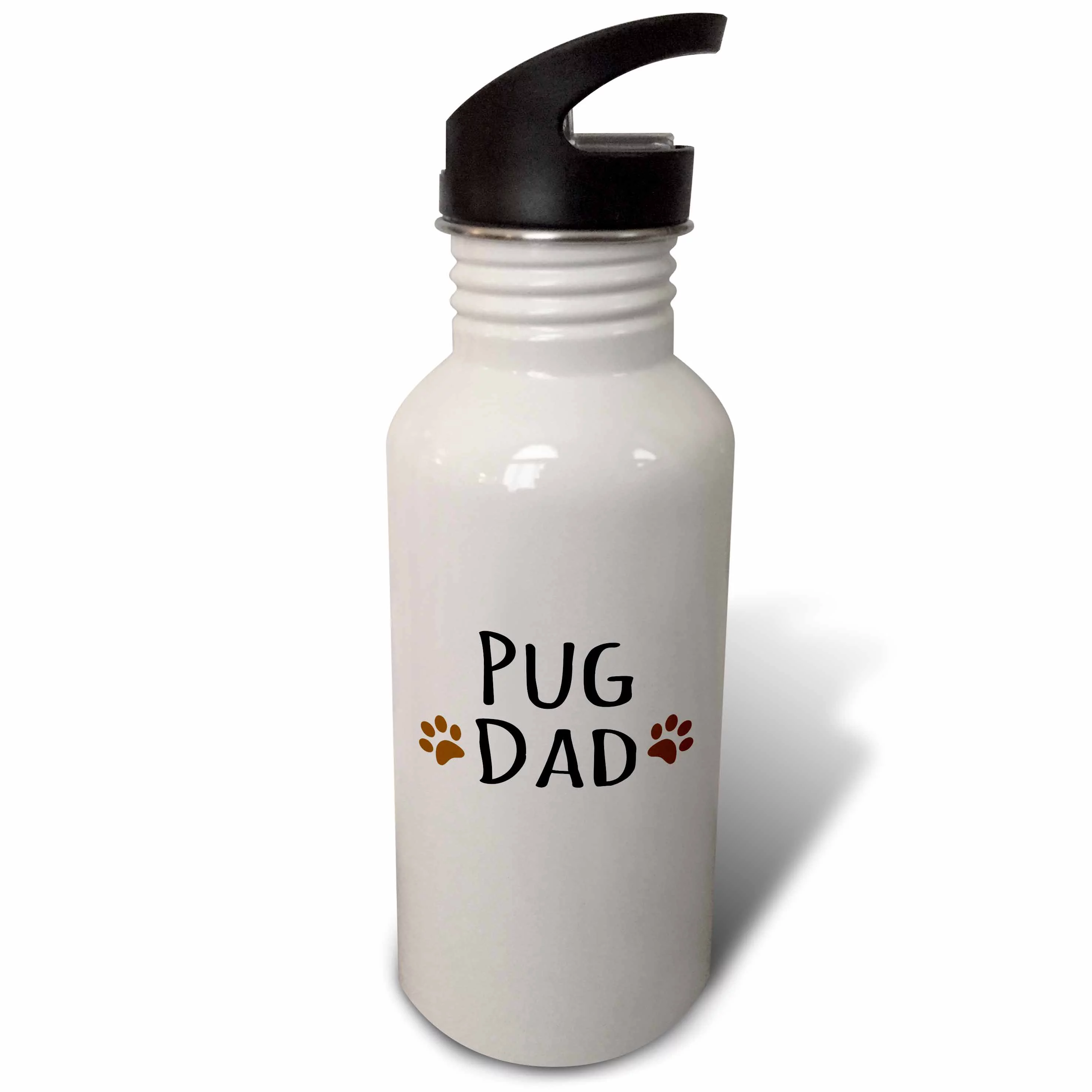 Pug Dog Dad - Doggie by breed - muddy brown paw prints - doggy lover - proud pet owner love 21 oz Sports Water Bottle wb-153967-1
