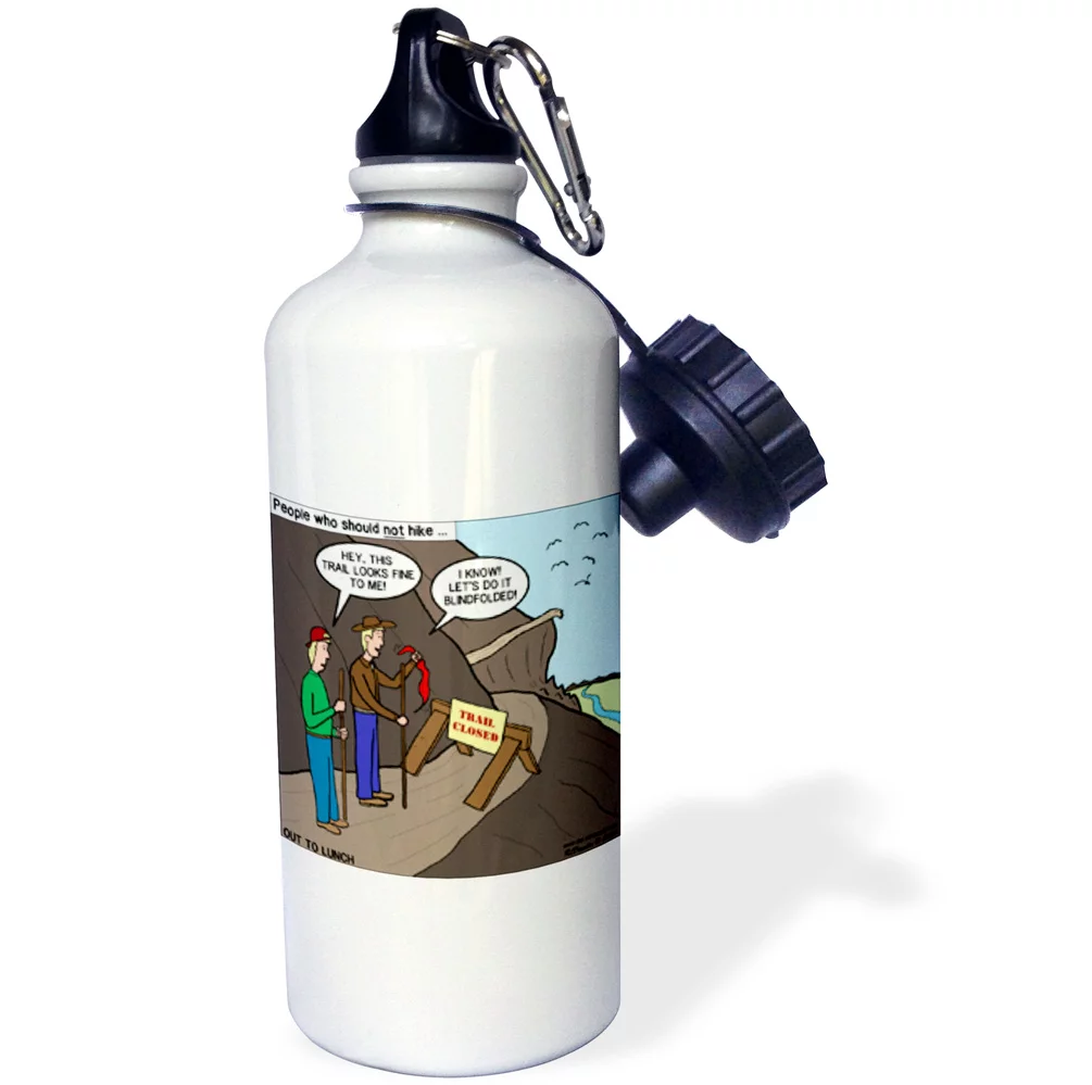 3dRose Some People Who Should Not Go Hiking, Sports Water Bottle, 21oz