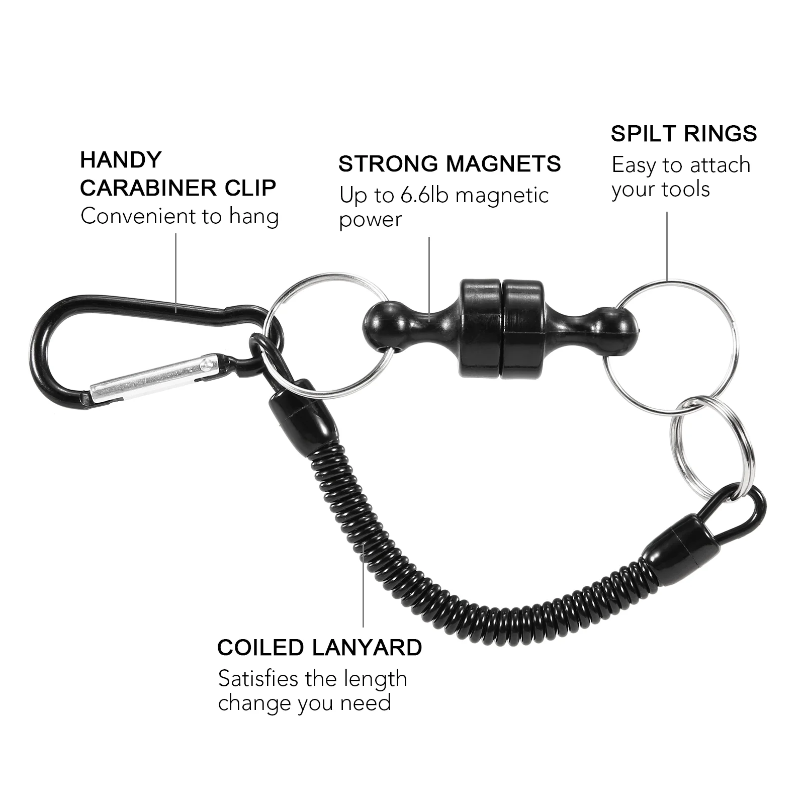 Lixada Coil Lanyard,6pcs Release With Carabiner Clip Net Release With Coil Fly Retention Rope 6pcs Tuyya Buzhi Coil Lanya Carabiner Eryue Mewmewcat Qahm