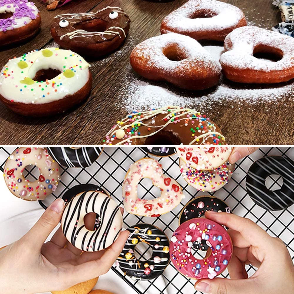 3 Pack Silicone Donut Pan for Baking Donut Maker, Silicone Pancake Mold Non-stick Doughnut Pan Muffin Cupcake Bagel Making Tray