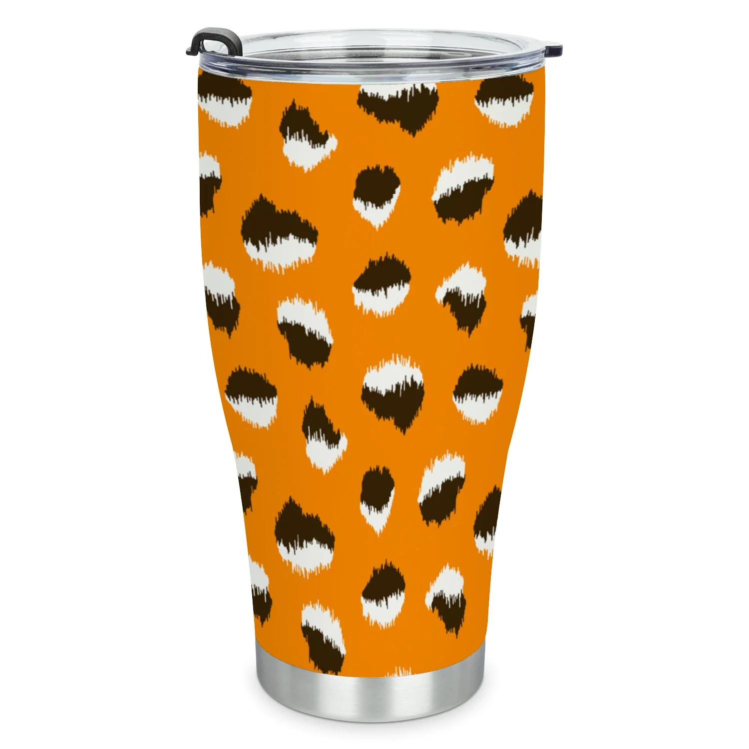 Hidove Stainless Steel Tumbler, All over Leopard Pattern Vector 30oz Leak Proof & Stainless Steel Bottle for Hot & Cold Drinks - Coffee Travel Mug, Water Metal Canteen, Thermal Cup