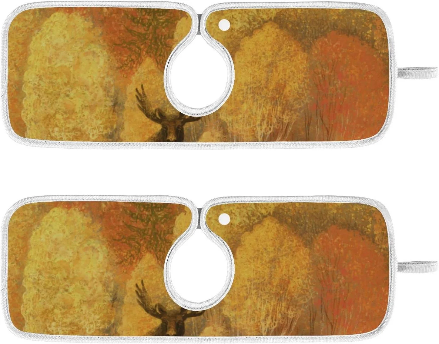 Autumn Forest Deer Fox Kitchen Sink Splash Guard for Faucet 2 Packs Faucet Absorbent Mats Fall Vintage Retro Faucet Handle Drip Catcher Quickly Drying Mat for Kitchen Counter Bathroom, 30