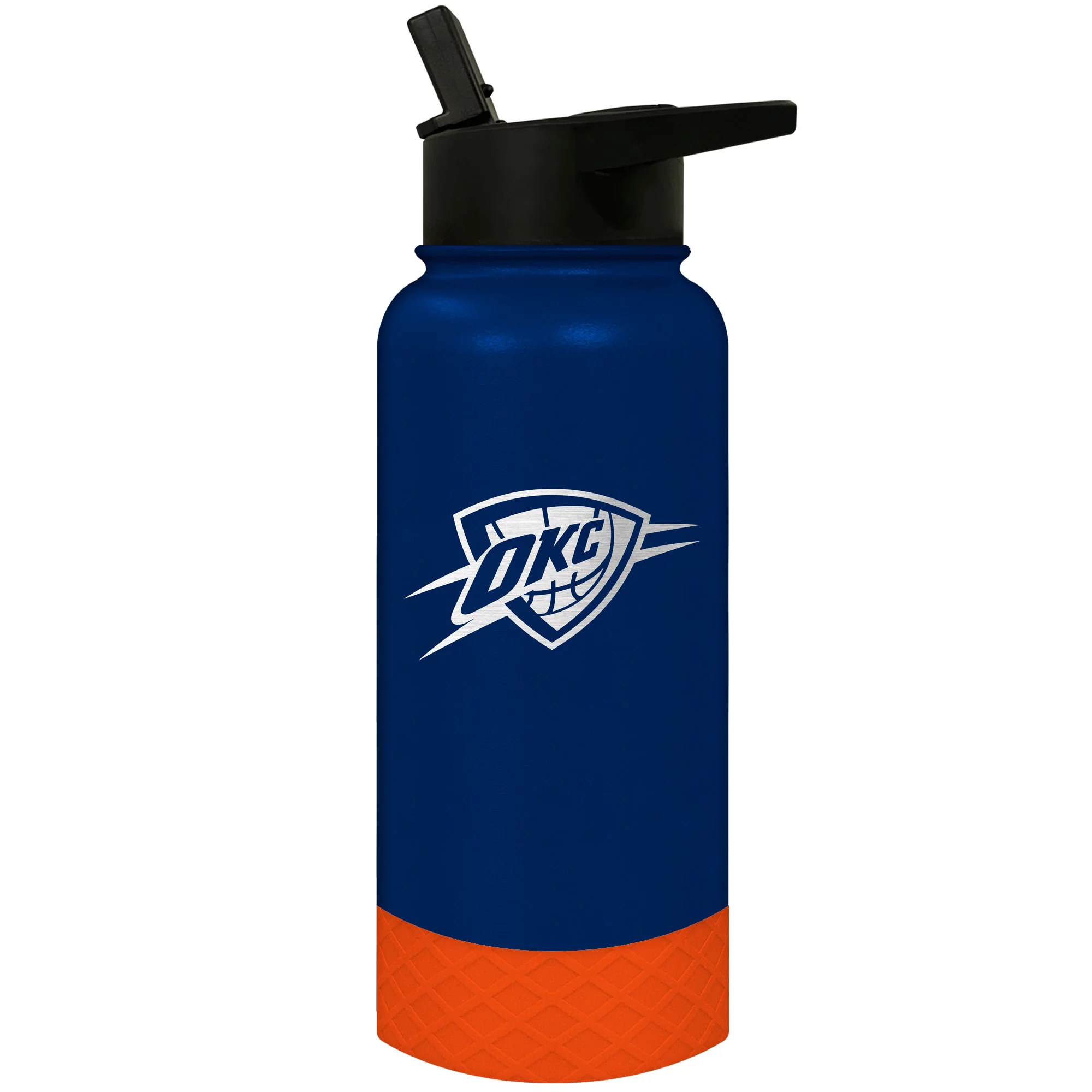 Oklahoma City Thunder 32 oz Blue NBA Stainless Steel Water Bottle with Straw Lid