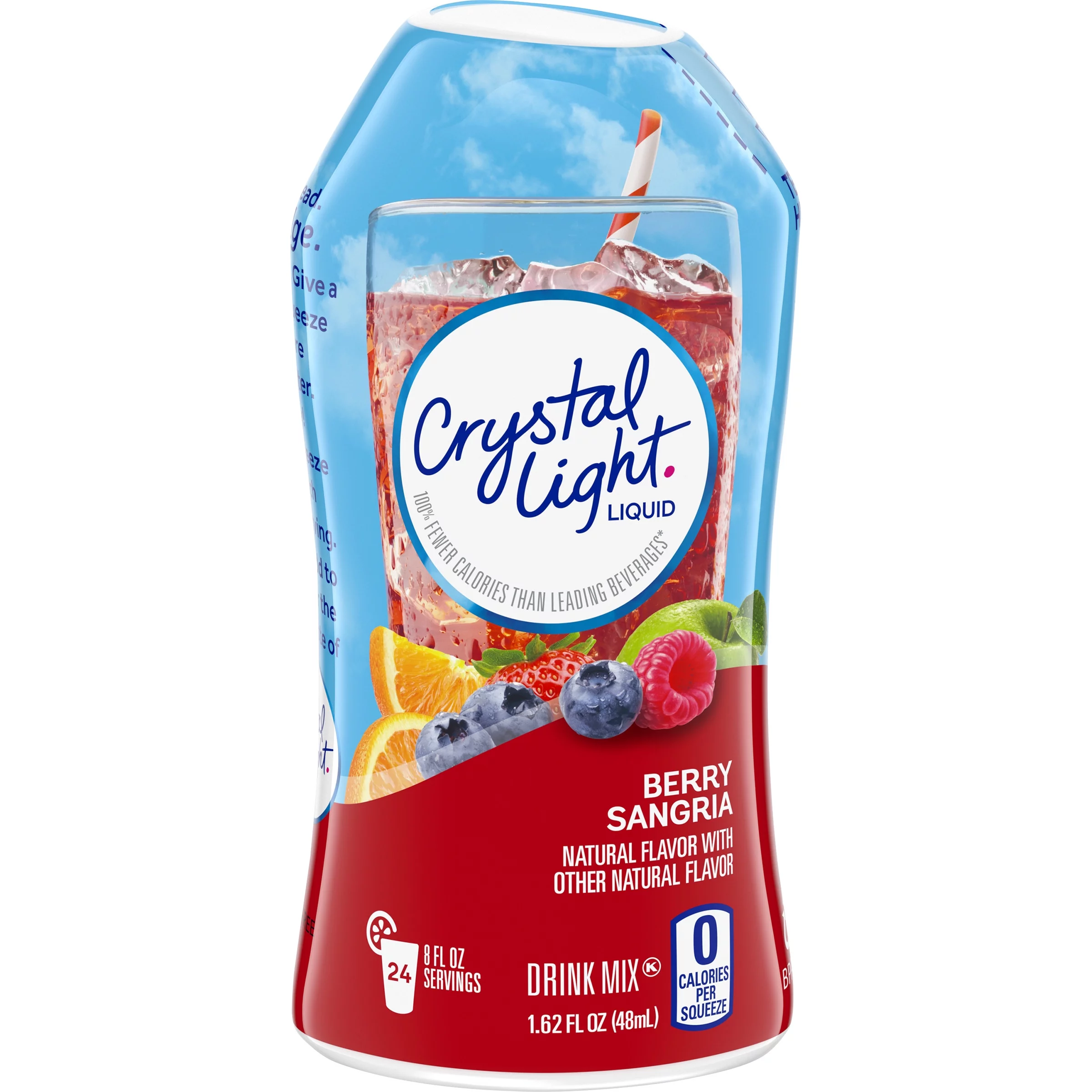 Crystal Light Berry Sangria Liquid Drink Mix, Caffeinated, 1.62 fl oz Bottle (Pack - 4)