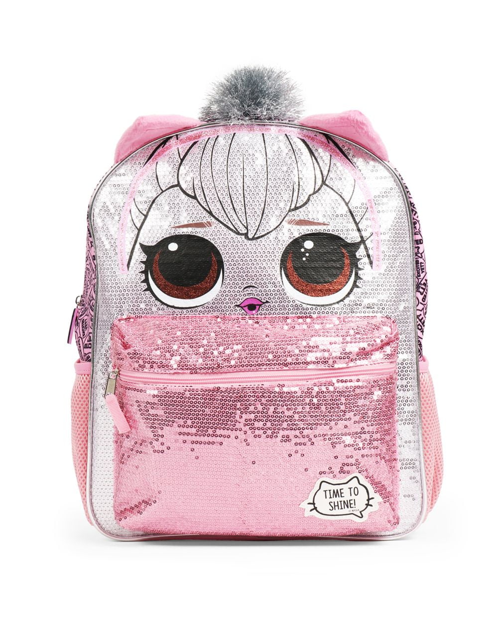 LOL Surprise Girls Backpack Queen Kitty Pink Glitter Backpack 16 inch