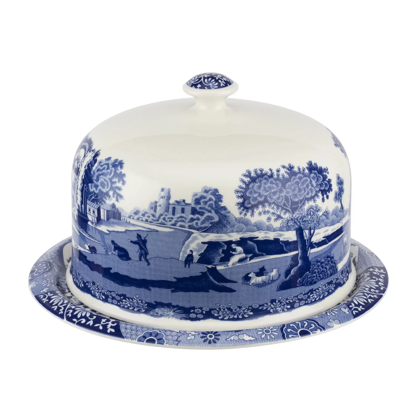 Spode Blue Italian 2 Piece Serving Platter with Dome