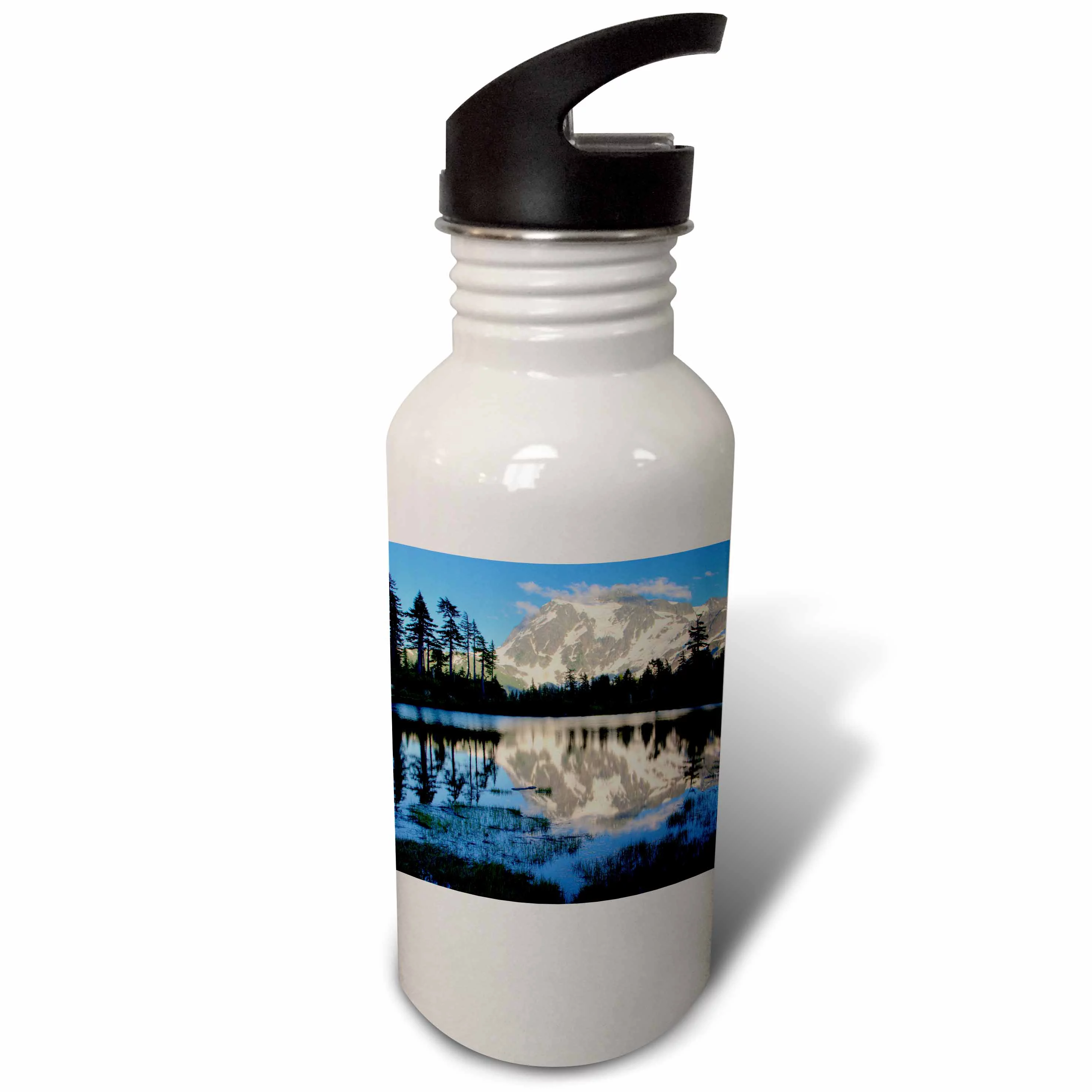 Mt Shuksan, Picture Lake, North Cascades, Washington - US48 CHA0079 - Chuck Haney 21 oz Sports Water Bottle wb-95239-1