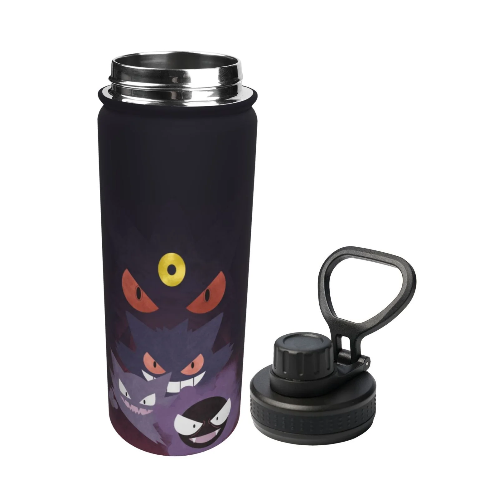 Anime Gengar Sports Insulated Water Bottles Kettle Stainless Steel Portable Cup18OZ For Travel Gym School