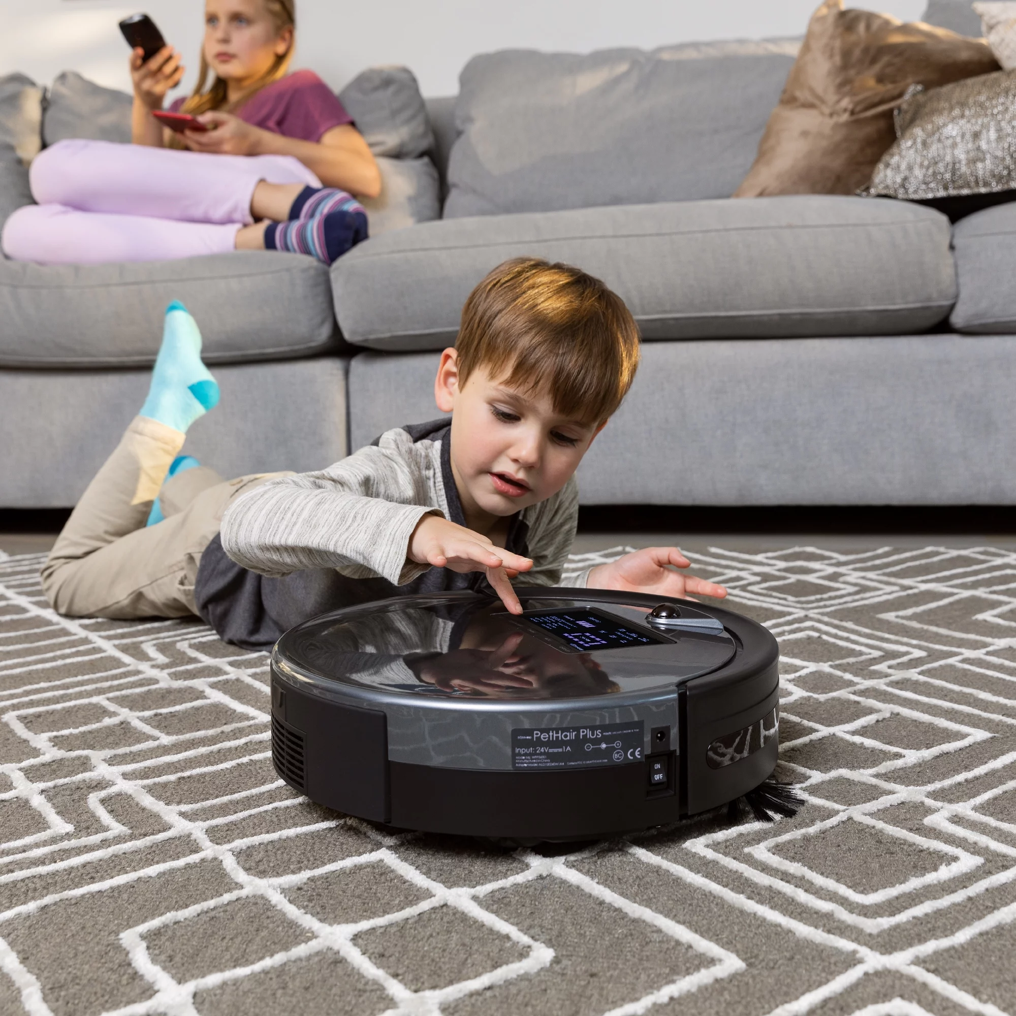Bobsweep Pet Hair Plus Robotic Vacuum Cleaner and Mop, Charcoal