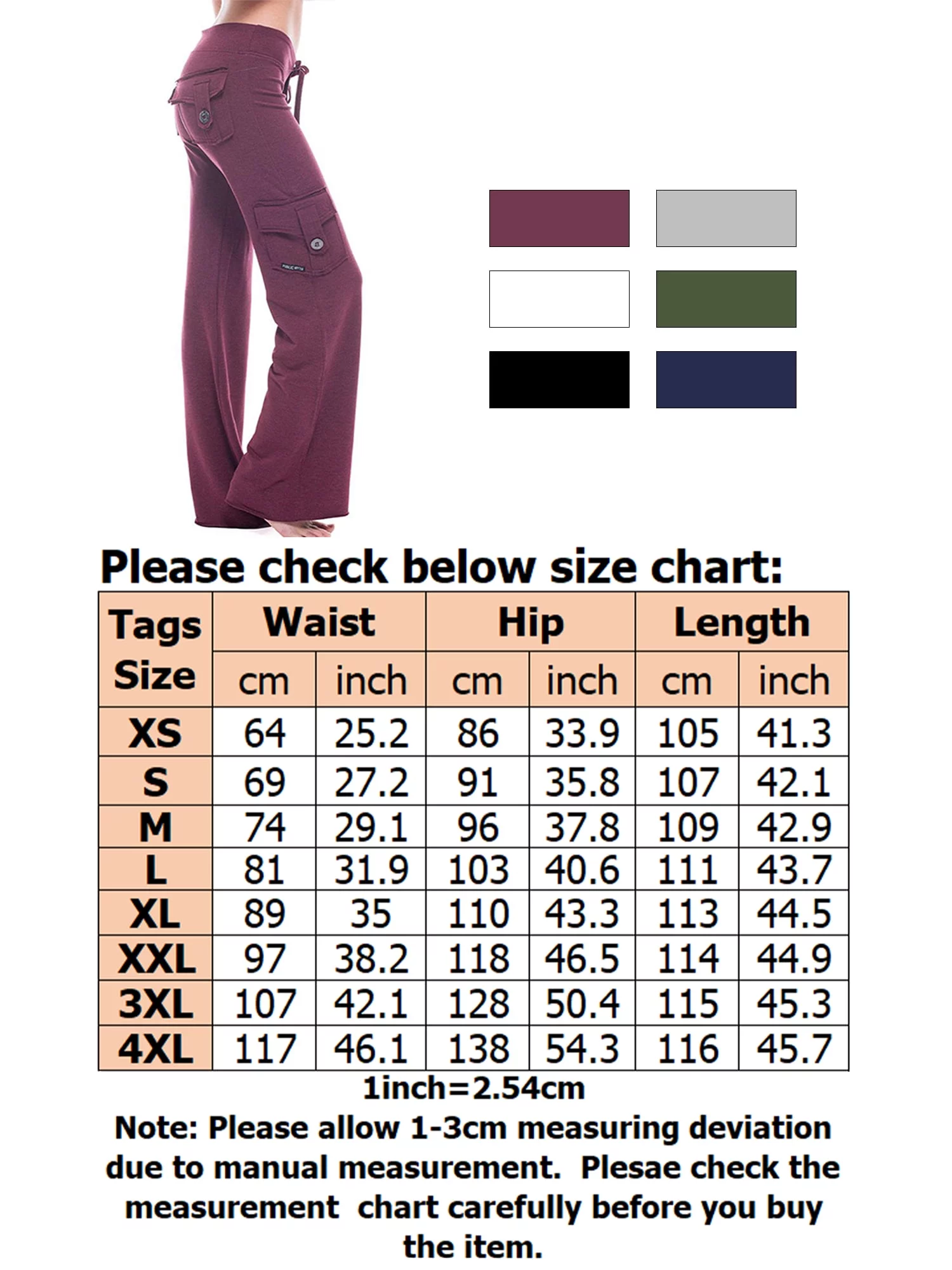 Womens Bootcut Yoga Pants with Pockets Plus Size Stretch Yoga Workout Pants Leggings High Waist Bootleg Gym Fitness Trousers for Grils