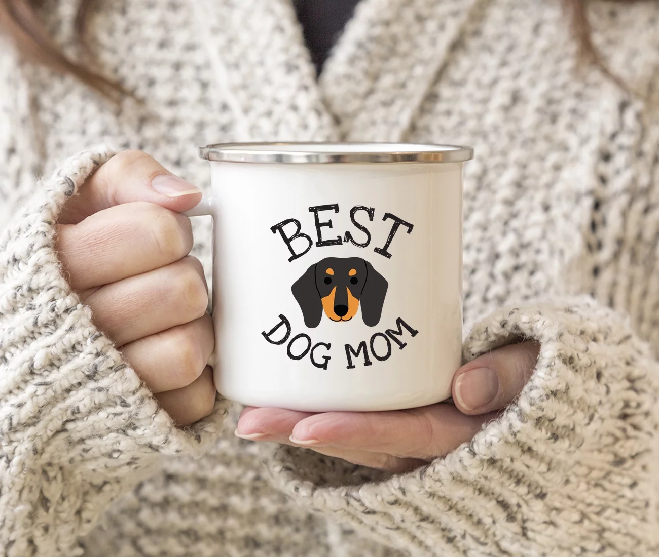 Koyal Wholesale Best Dog Mom Stainless Steel Campfire Mug Dachshund, Dog Graphic