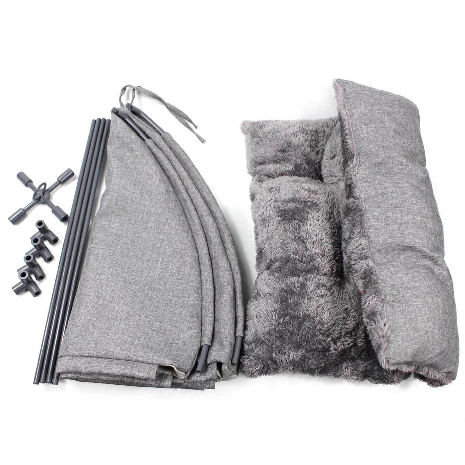 Winsterch Cat Bed Cave ,Cat Tent Bed for Indoor Outdoor Cats, Kitten Bed House with Washable Cushioned Pillow,Gray Cat Bed,Small Pet Bed,18.5'' x 18.5'' x 15.8''