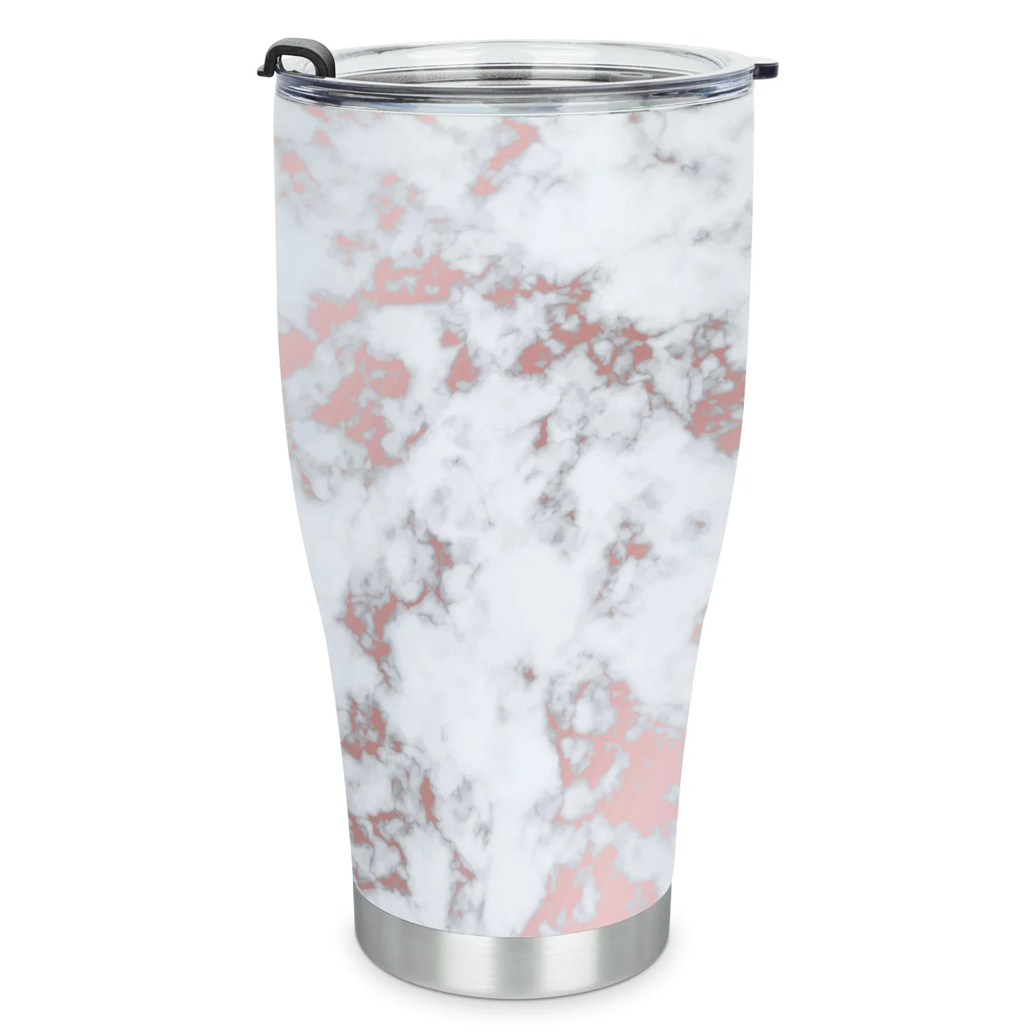 Hidove Stainless Steel Tumbler, Marble Background with Rose Gold Texture 30oz Leak Proof & Stainless Steel Bottle for Hot & Cold Drinks - Coffee Travel Mug, Water Metal Canteen, Thermal Cup