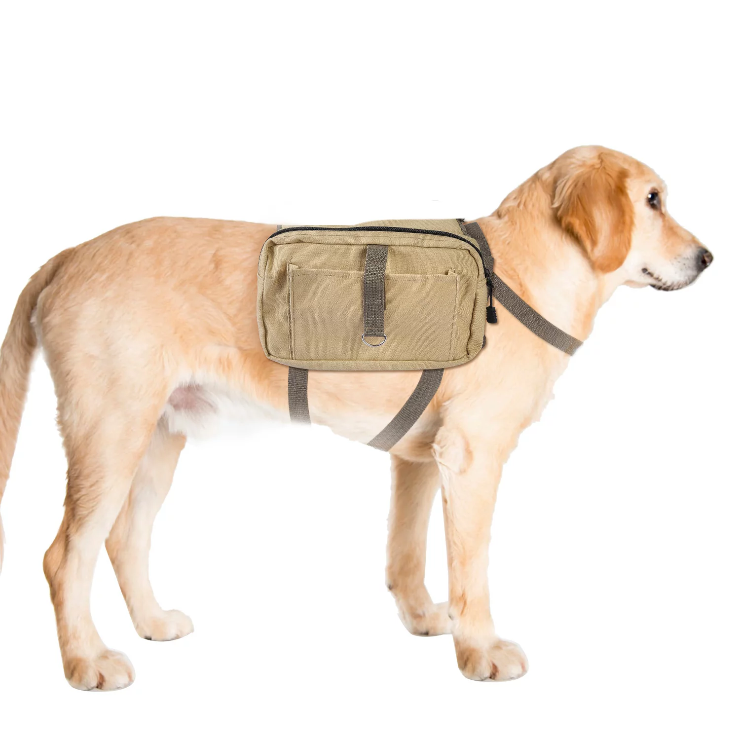 iMountek Pet Dog Backpack Hound Hiking Camping Saddle Bag Cotton Canvas for Medium Large Dog