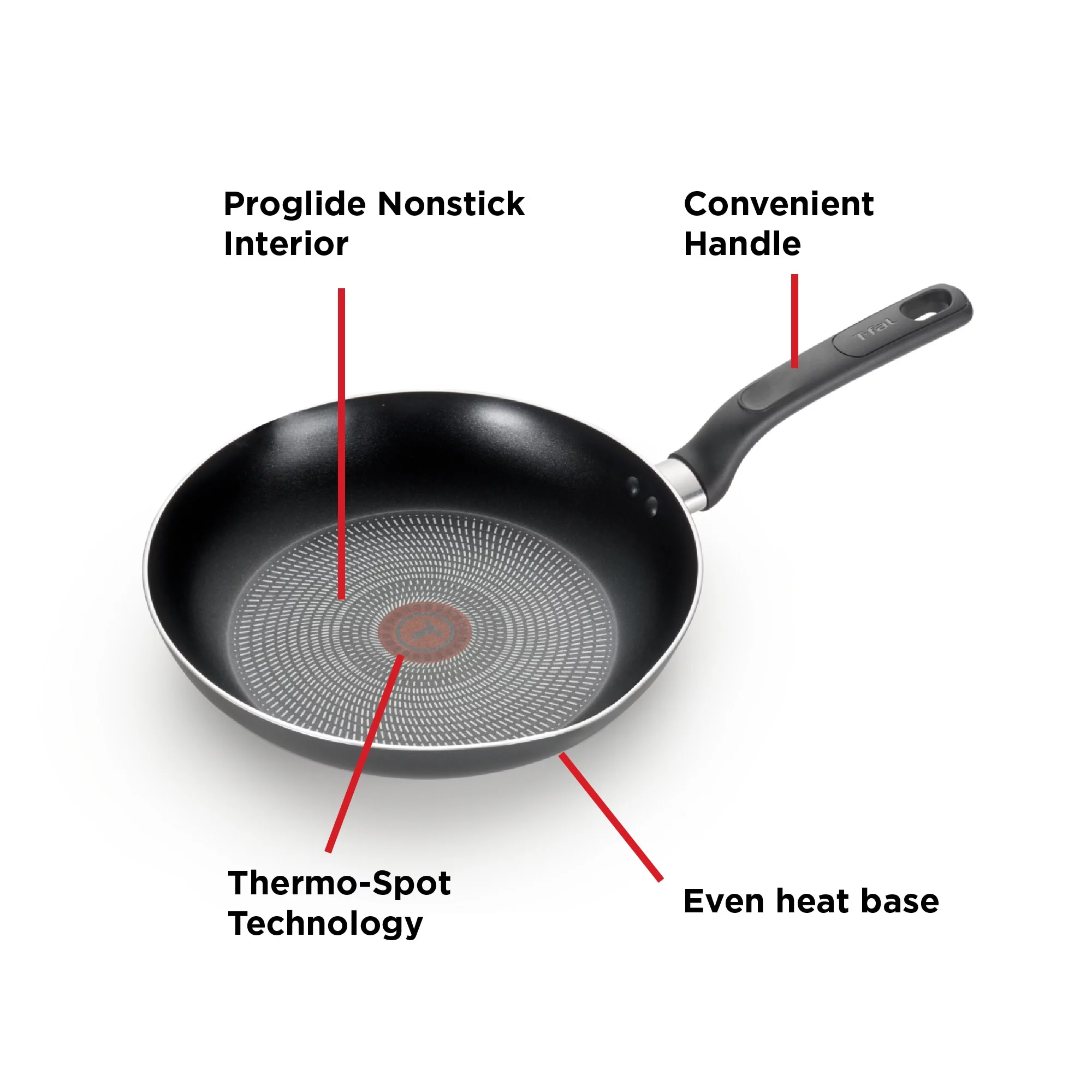 T-fal Easy Care Nonstick Cookware, Fry Pan, 12 inch, Grey, B2910762