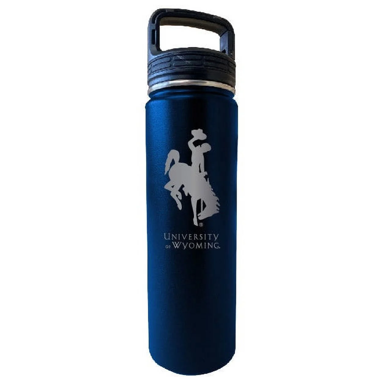 University of Wyoming 32 oz Engraved Insulated Double Wall Stainless Steel Water Bottle Tumbler (Navy)