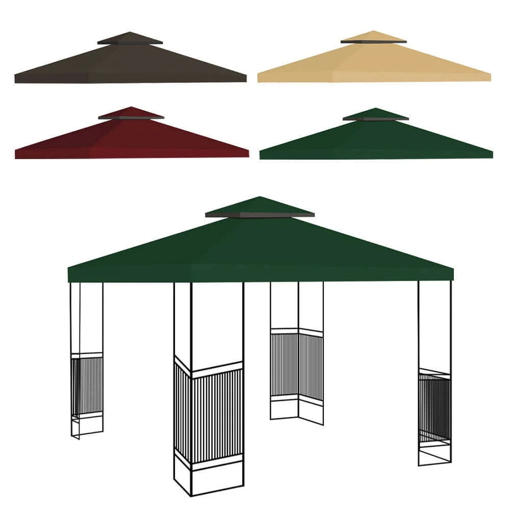 BCBMALL 10'x10' Gazebo Canopy Top Replacement 2 Tier Patio Pavilion Cover UV30 Sunshade