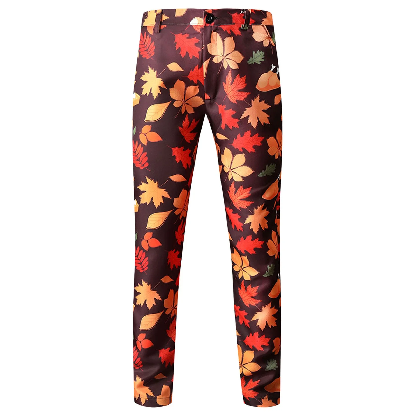 Mens Fashion Casual Printing Maple Vintage Suit Pants Sweatpants F Xxl
