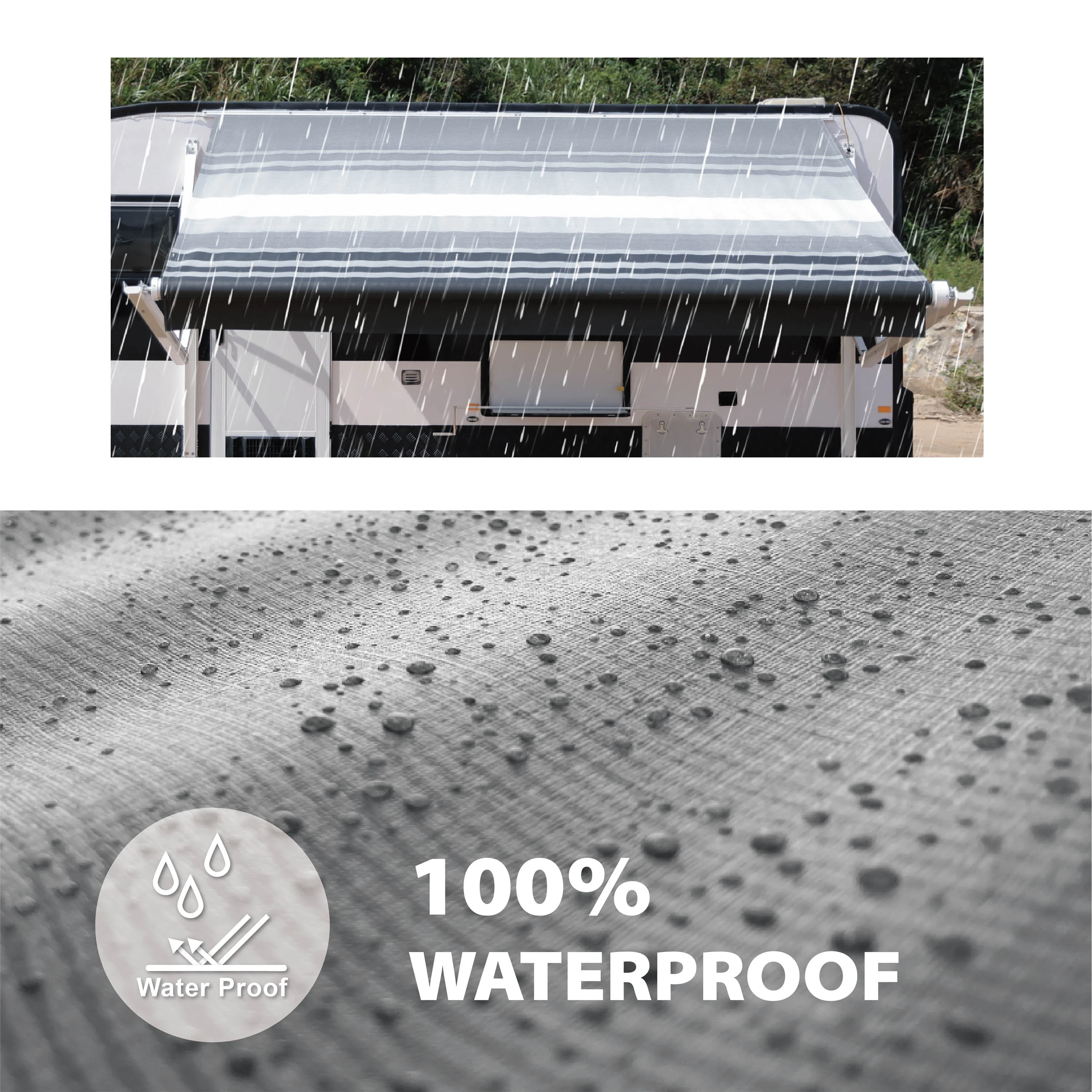 ALEKO Retractable RV Awning 16X8 ft Patio Camping Waterproof Vinyl Canopy Black