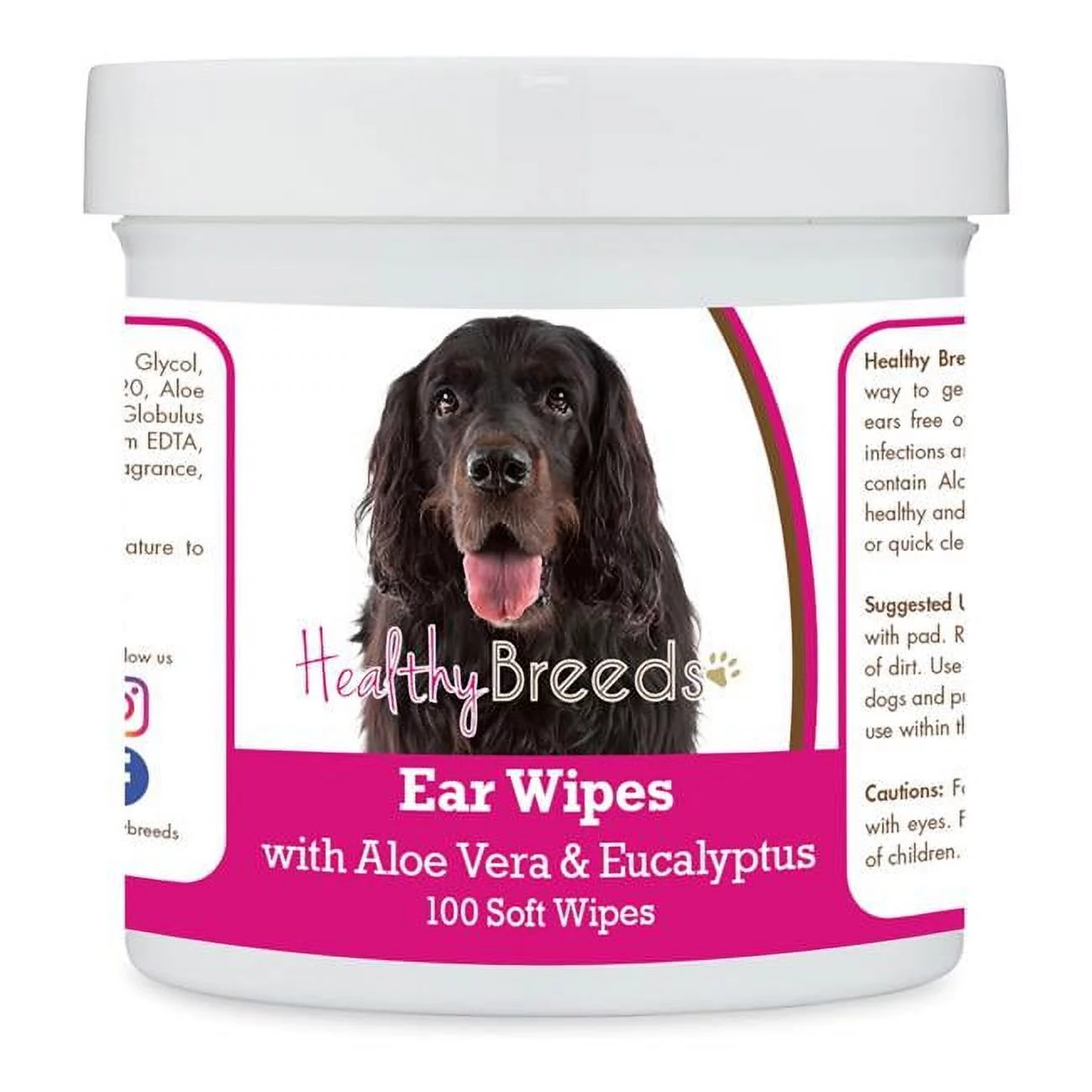 Gordon Setter Ear Cleaning Wipes with Aloe & Eucalyptus for Dogs - 100 Count