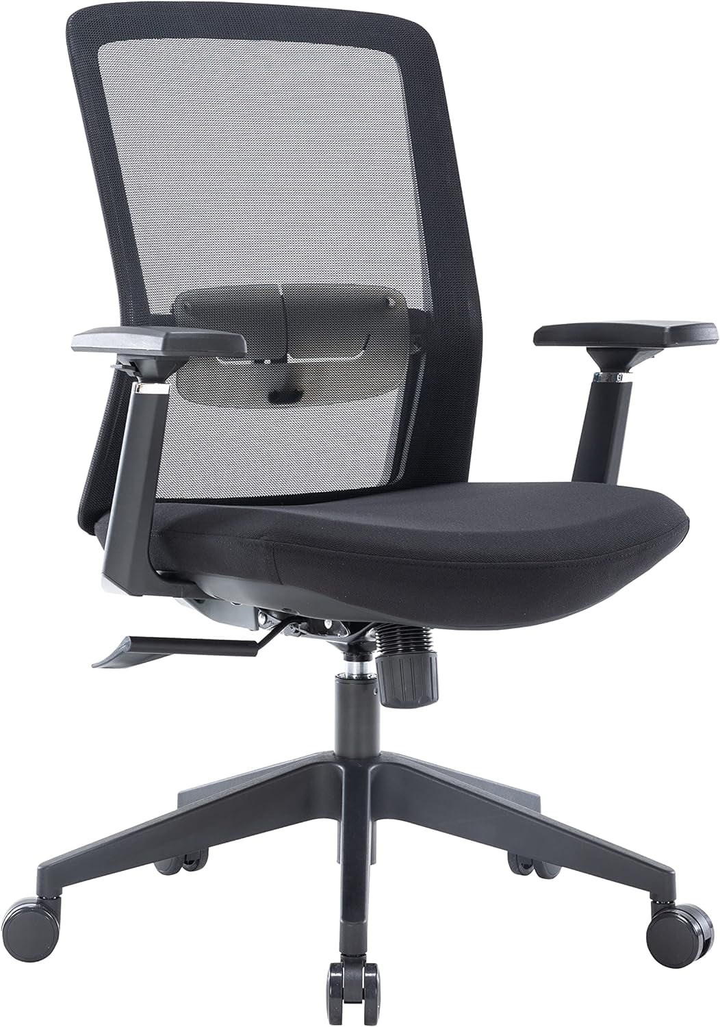 Igram Moder Height Office Task Chair With Adjustable Armrests Ad 360 Degree Swivel, Black