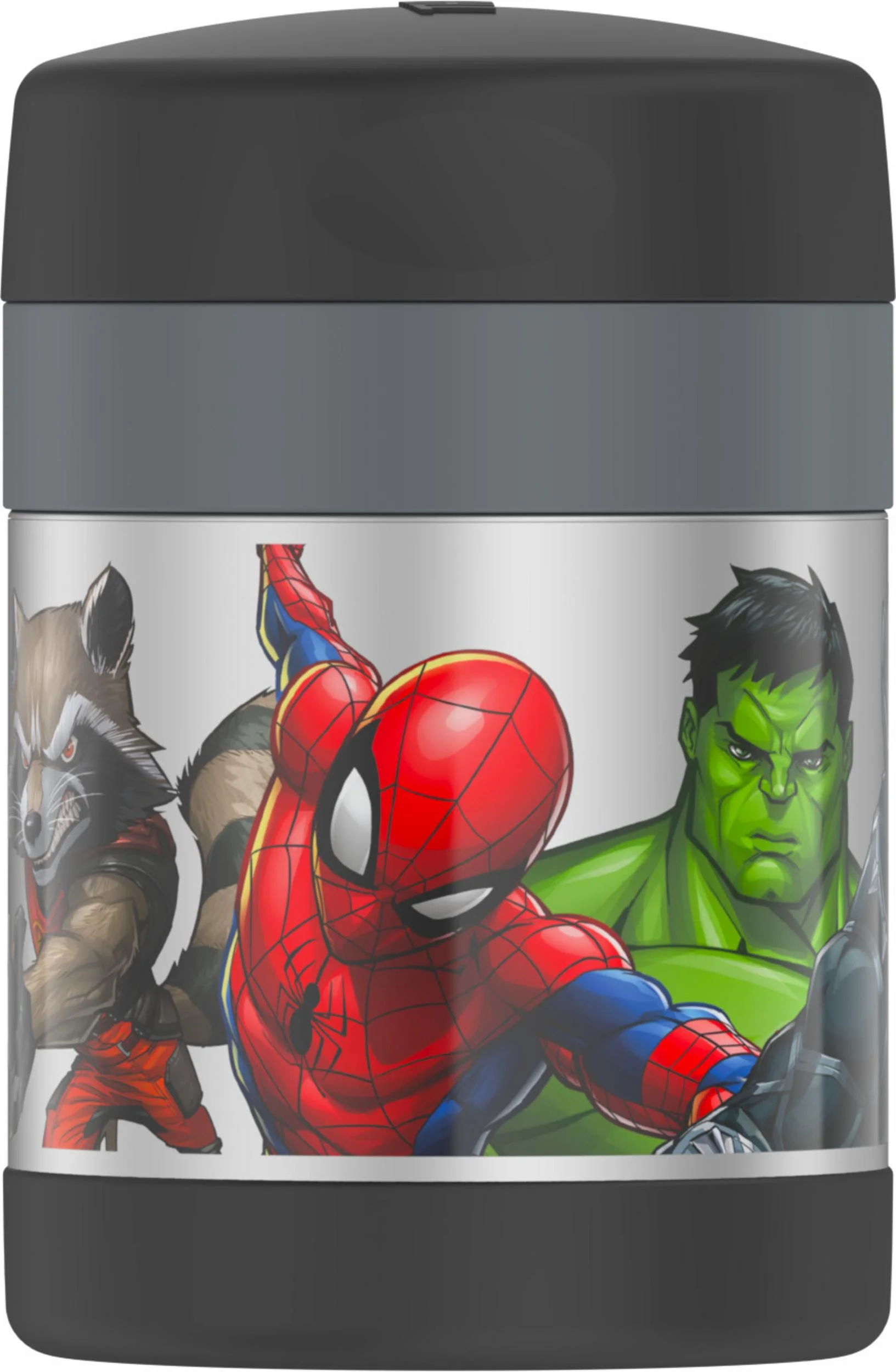 Thermos Vacuum Insulated Funtainer Food Jar with Spoon, Marvel Universe, 10 ounce