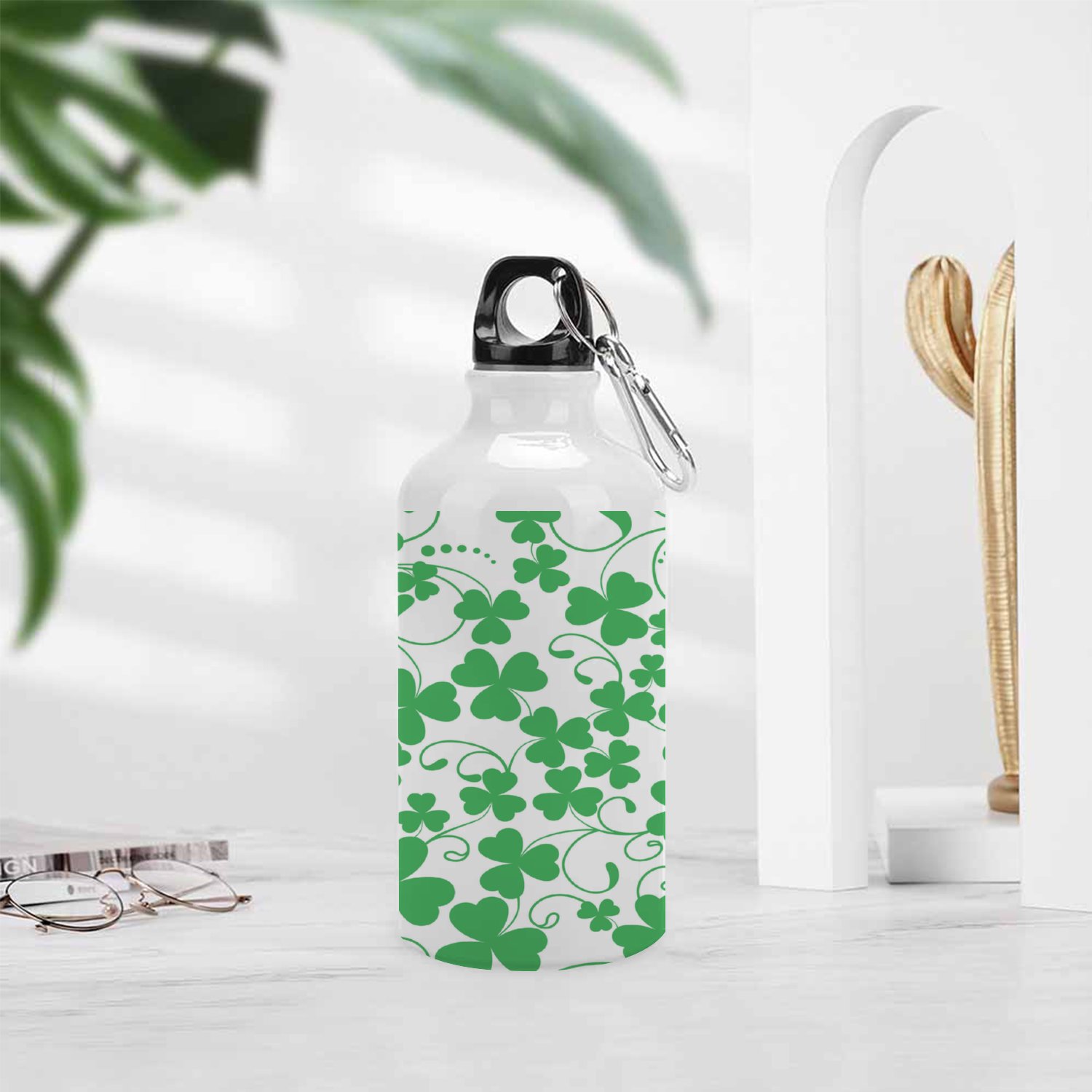 SKYSONIC 400ml Sport Aluminum Water Bottle,St. Patrick's Day,Sport Multipack Leak Proof Easy Carry Travel Bottle with Twist Cap for Gym Hiking Camping Running Bike Outdoor