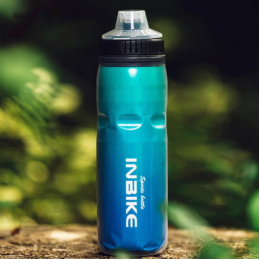 Insulated Mountain Bike Water Bottle BPA Free Cycling and Sports Squeeze Bottle with Dust Cover
