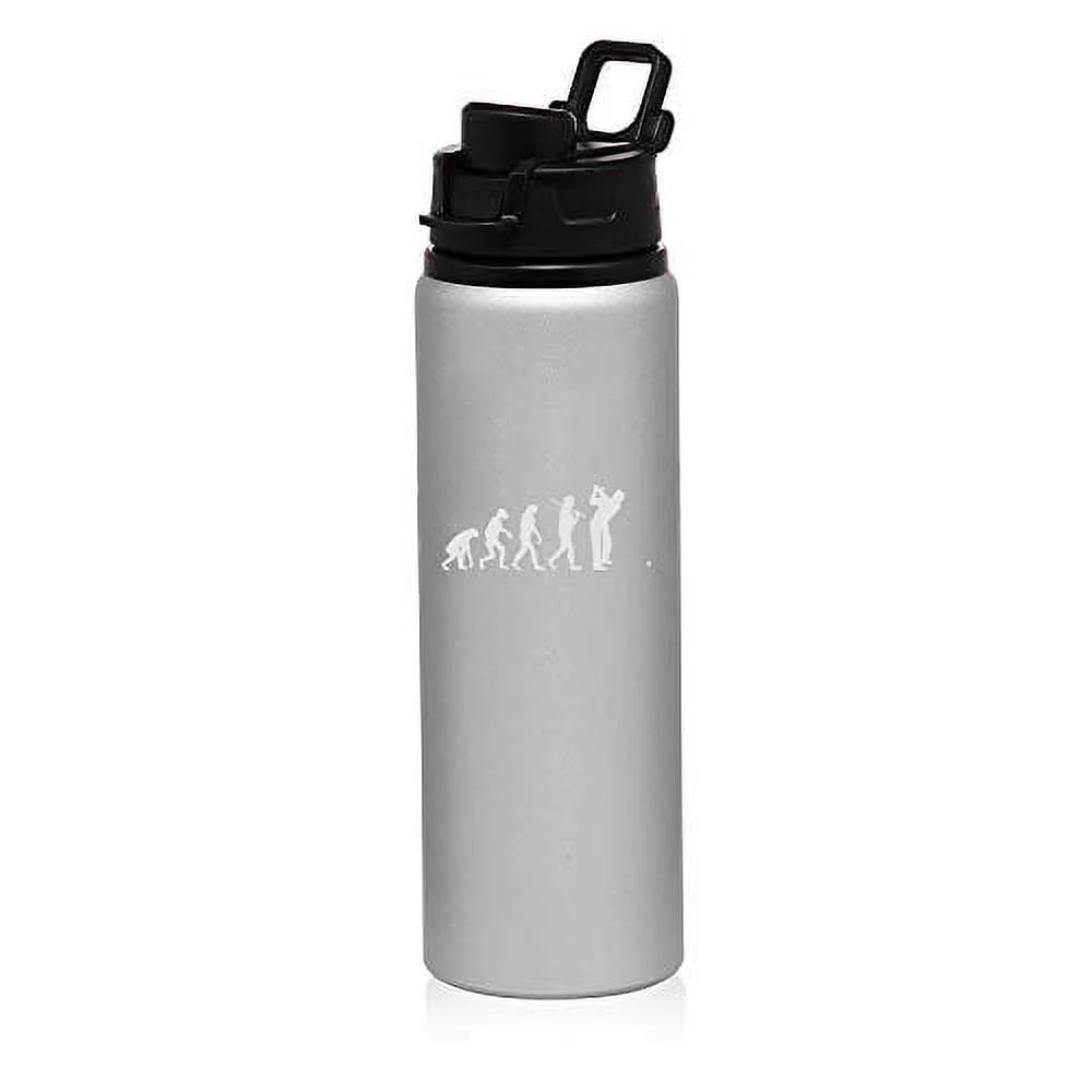 MIP Brand 25 oz Aluminum Sports Water Travel Bottle Evolution Golf (Silver)