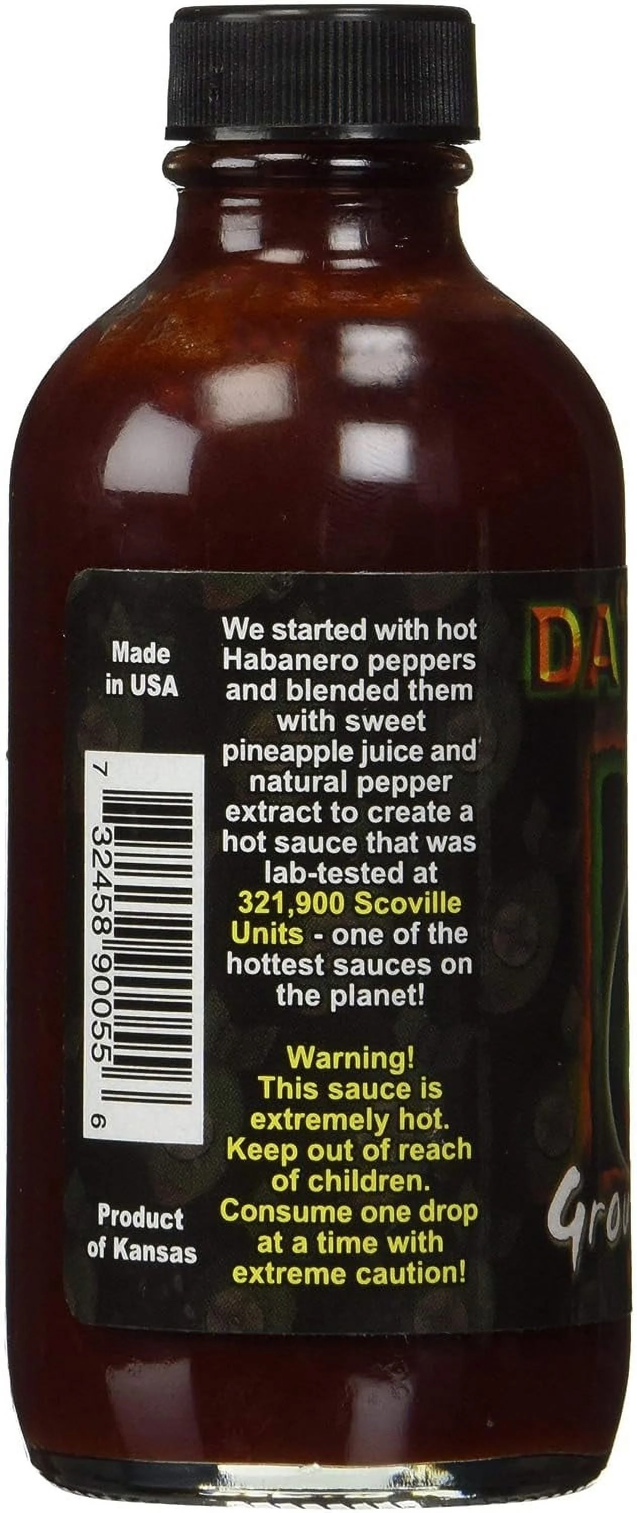 Da'Bomb Ground Zero Hot Sauce Extra Hot Pepper Extract 321,900 Scoville 4 oz.