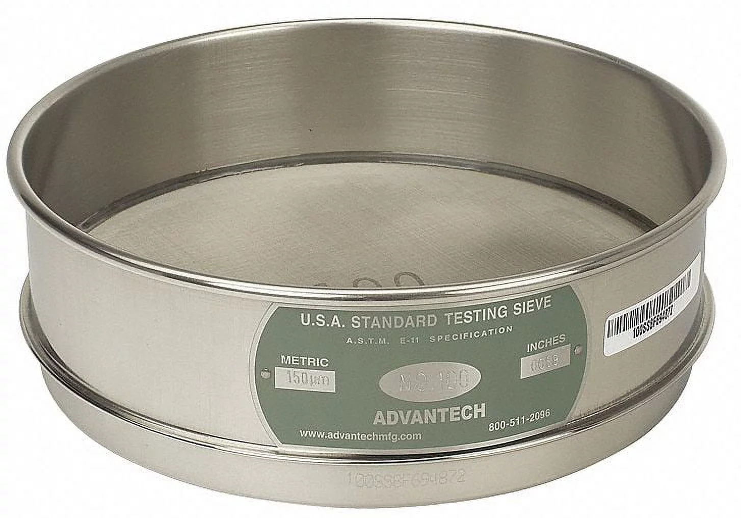 Advantech Manufacturing Sieve, #400, S/S, 8 In, Full Ht 400SS8F