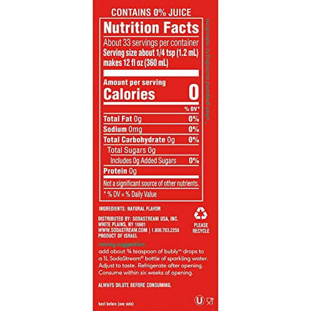 SodaStream bubly Drops, Strawberry, 1.36 Fl Oz (Pack of 3)