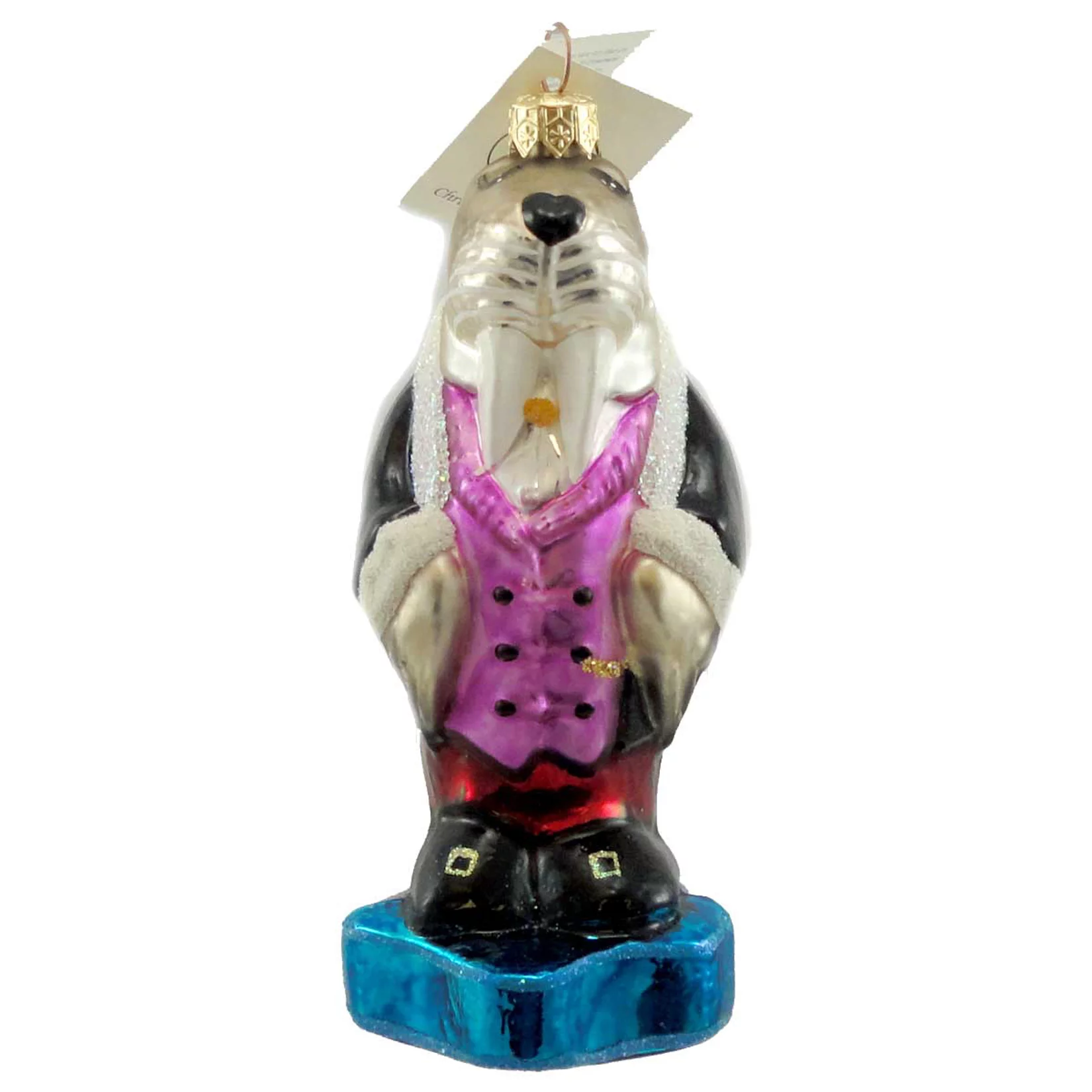 Christopher Radko H CHESTERFIELD SR Blown Glass Ornament Walrus Christmas