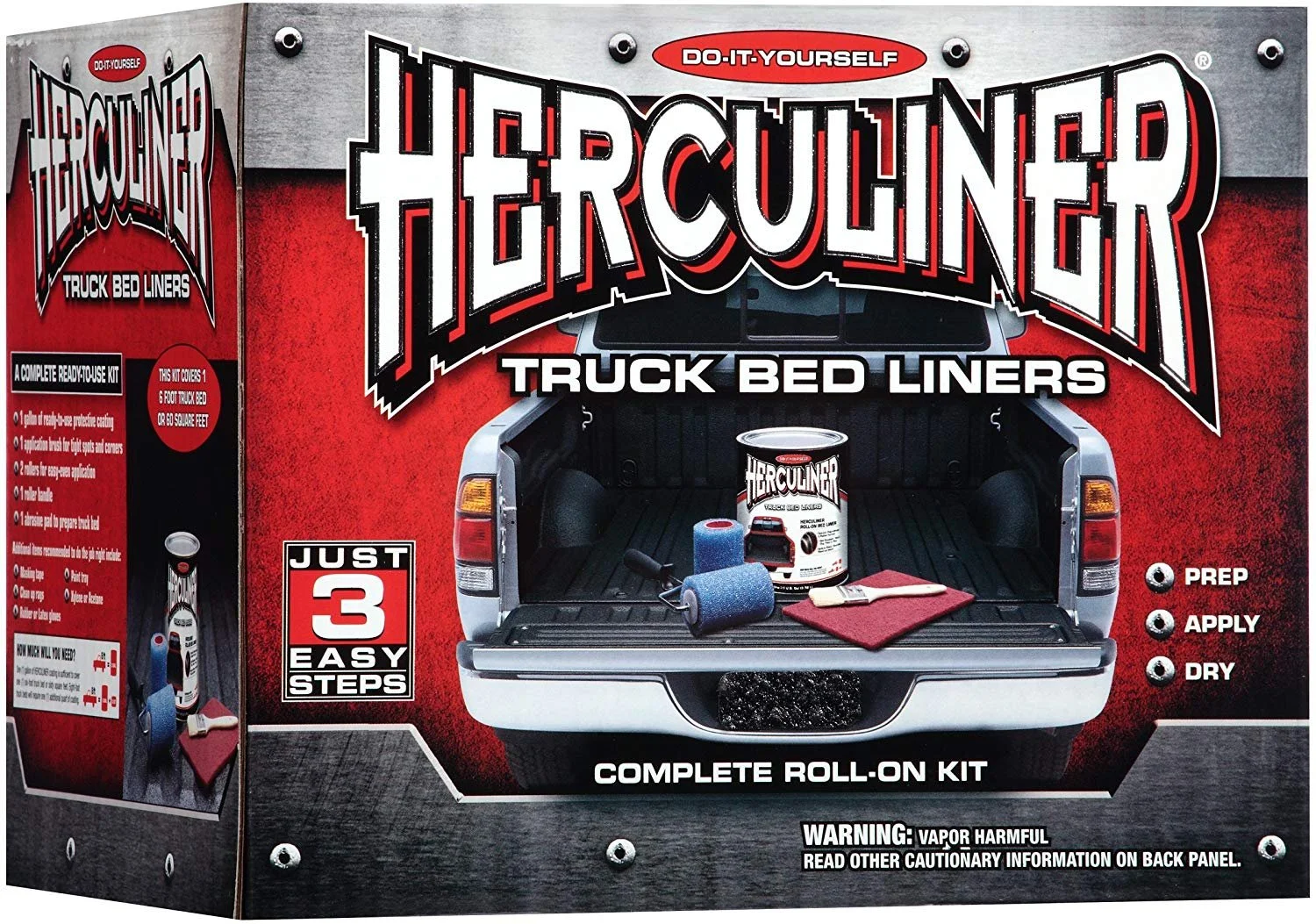 HERCULINER HCL1B8 Brush-on Bed Liner Kit,Black, 1 Gal.
