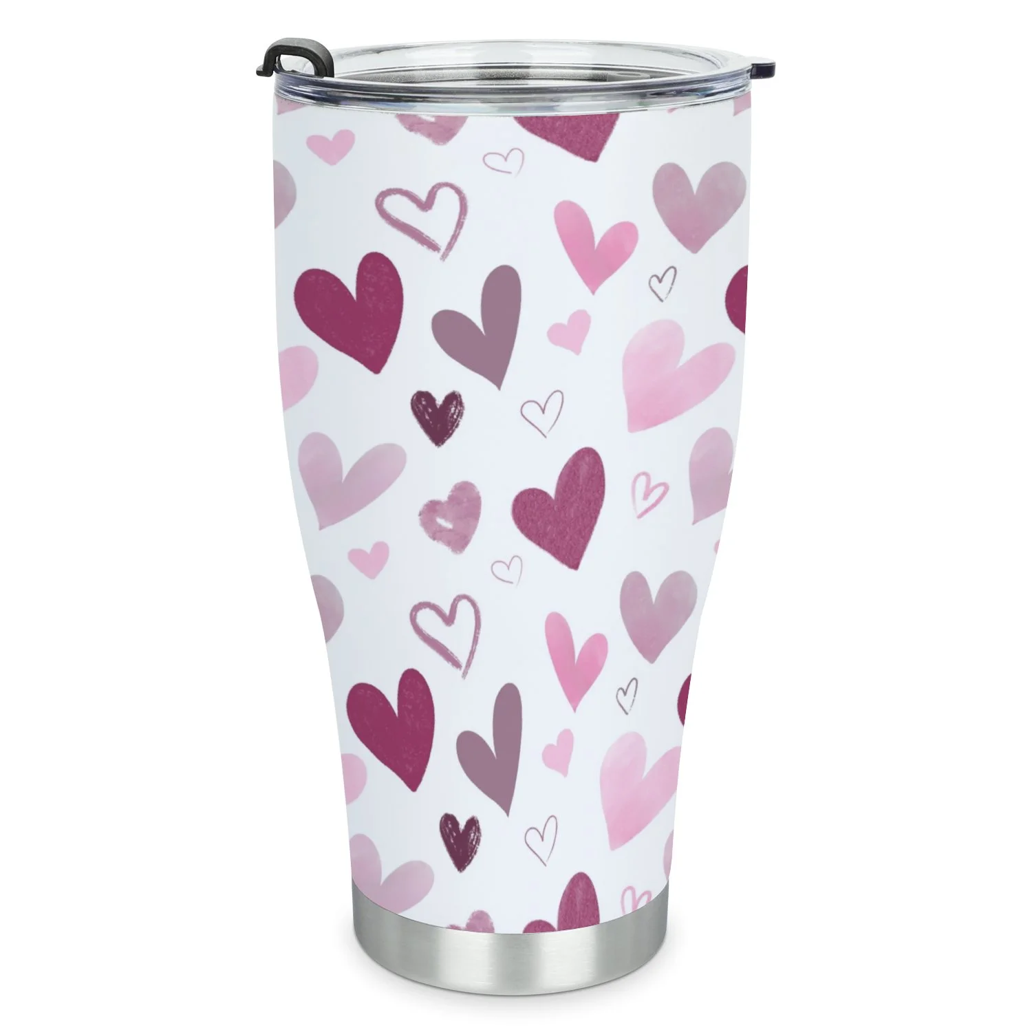 Hidove Stainless Steel Tumbler, Love Pattern with Hearts 32oz Leak Proof & Stainless Steel Bottle for Hot & Cold Drinks - Coffee Travel Mug, Water Metal Canteen, Thermal Cup