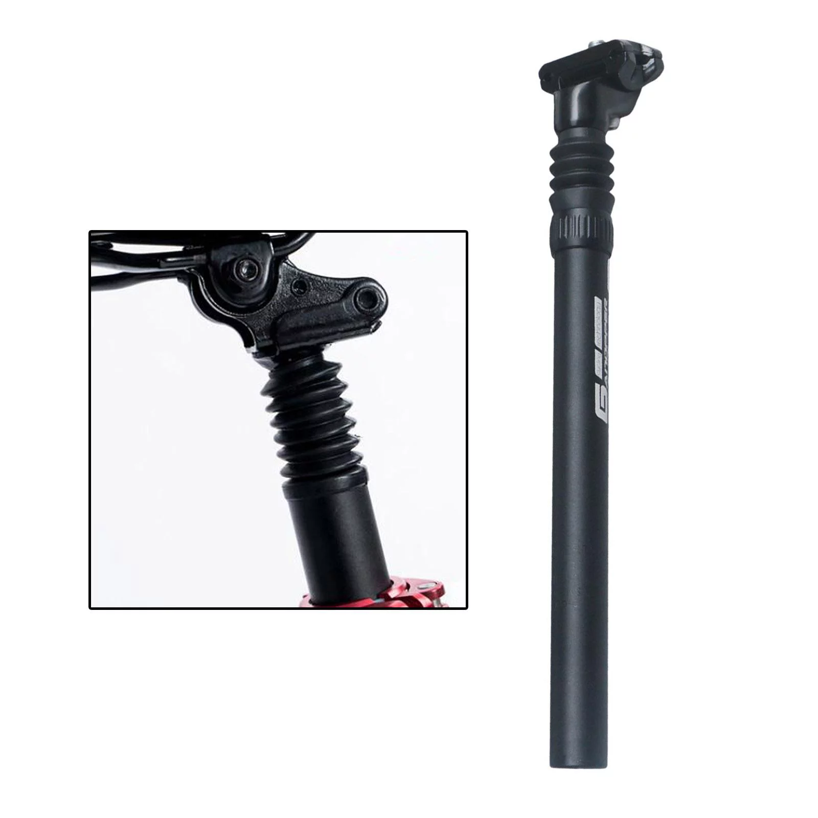 350mm Bike Seatpost Seat Post Saddle Pole - Black, 30.4x350mm
