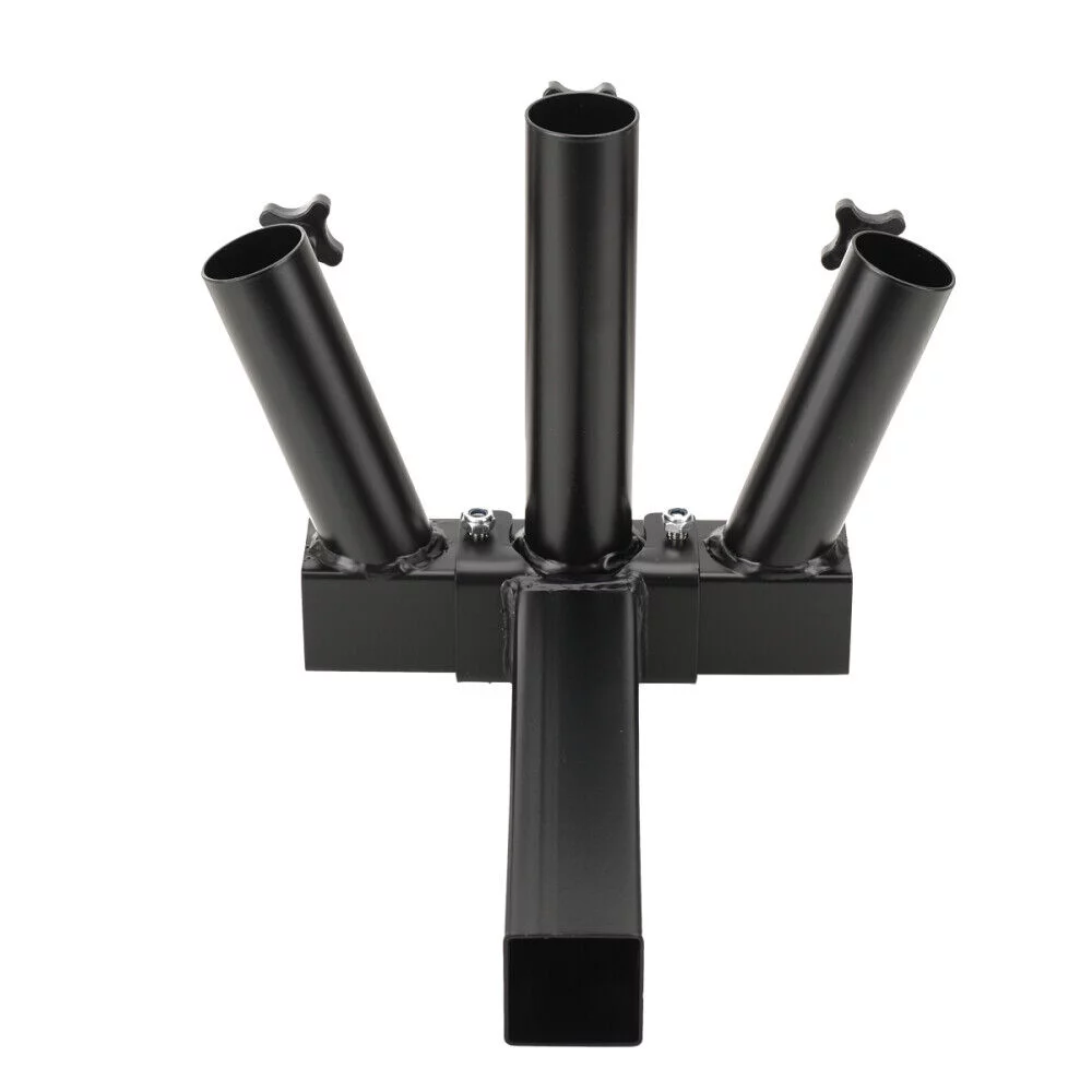 NICCOO Foldable Hitch Mount 3 Flag Pole Holder Compatible with Jeep, SUV, RV, Pickup Truck with Standard Hitch Receivers Bracket, Black, Steel