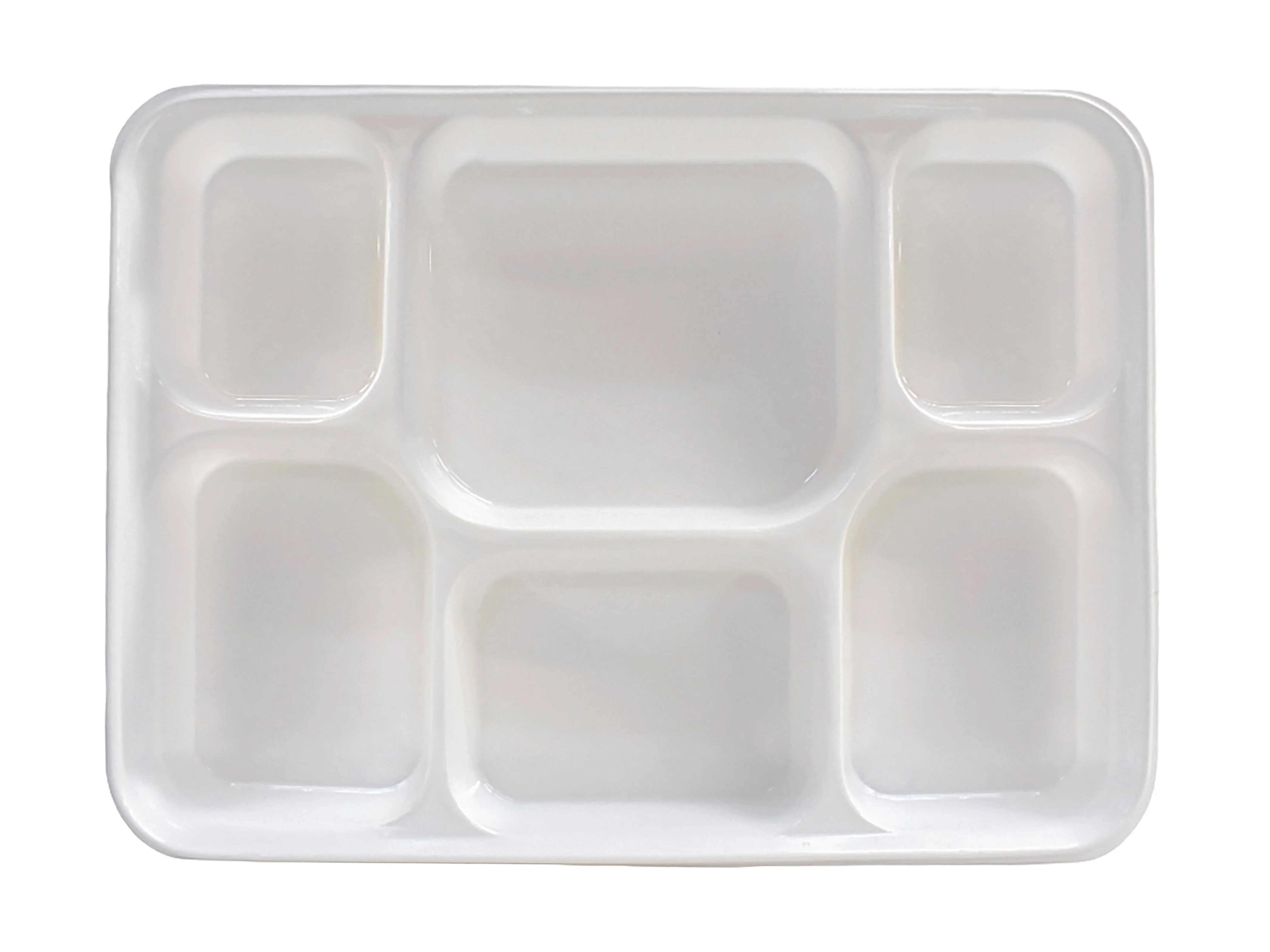 Party Thali Plates Disposable 6 Compartments - 200 Pack (PlasticThali Plates)