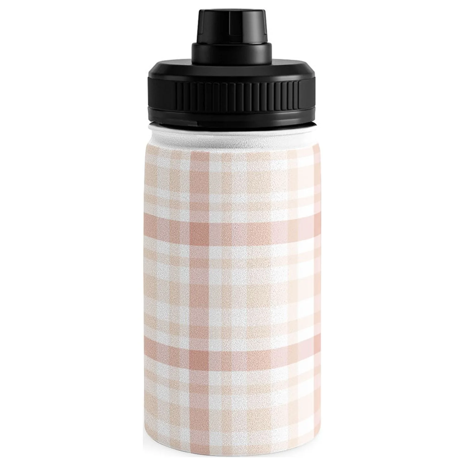 Society6 Lisa Argyropoulos Warmly Blushed Plaid Water Bottle 12 oz