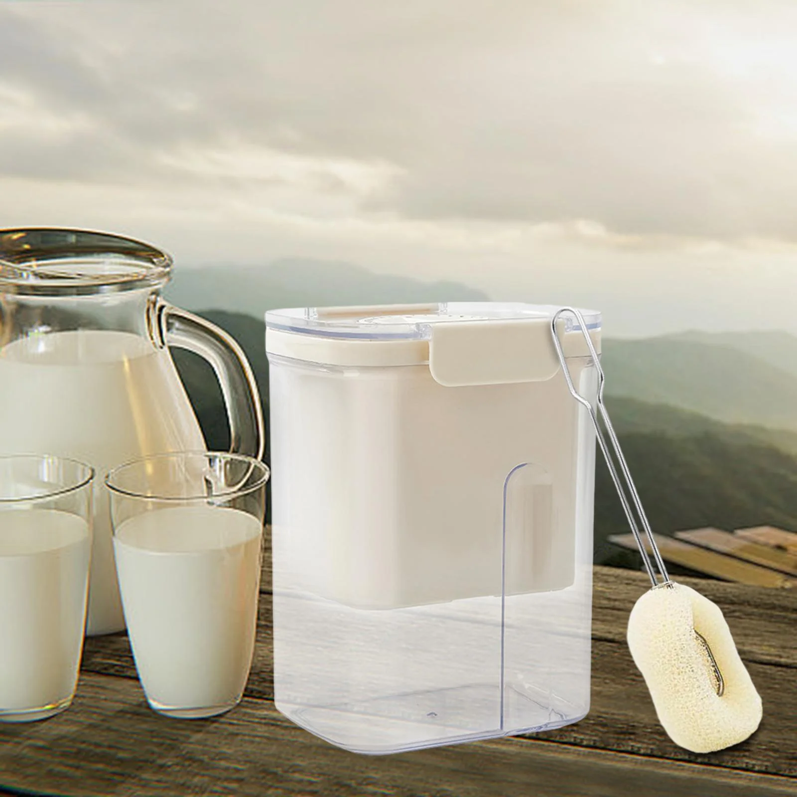 LOVIVER Greek Yogurt Strainer Food Strainer Kitchen Tool Reusable Homemade Makes Thick Creamy Greek Yogurt Whey Separator Milk Filter