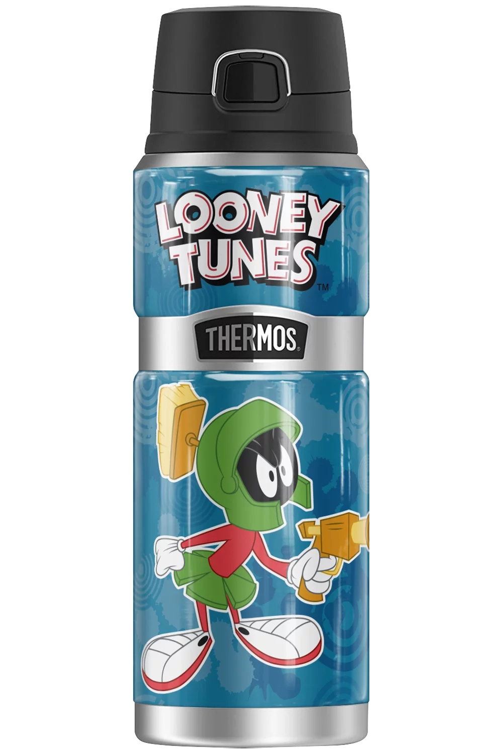 Looney Tunes Marvin Martian Circle Pattern THERMOS STAINLESS KING Stainless Steel Drink Bottle, Vacuum insulated & Double Wall, 24oz