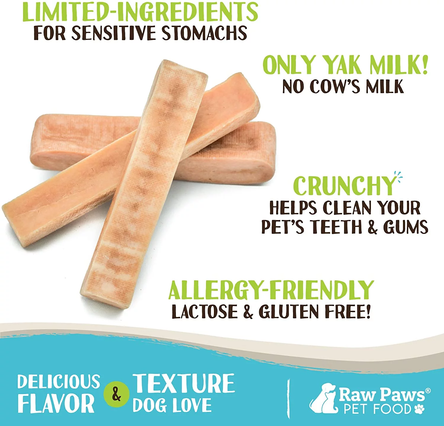 Raw Paws Himalayan Yak Chews for Medium Dogs - Medium Chews (3-Count) - Himalayan Cheese for Medium Dogs - Yak Bones for Dogs - Yak Milk Bones for Dogs - Dog Cheese Chews Himalayan