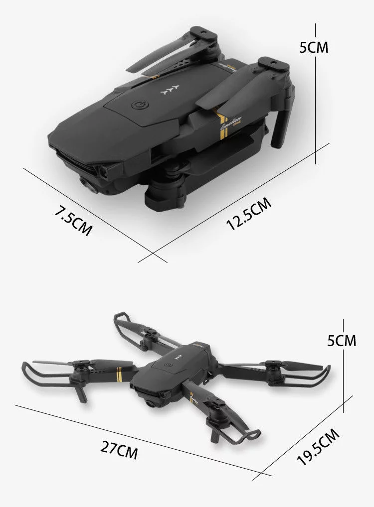 2MP Camera WIFI FPV Foldable Arm Selfie Drone 6 Axis 2.4G 4CH RC Quadcopter + 2PCS Batteries