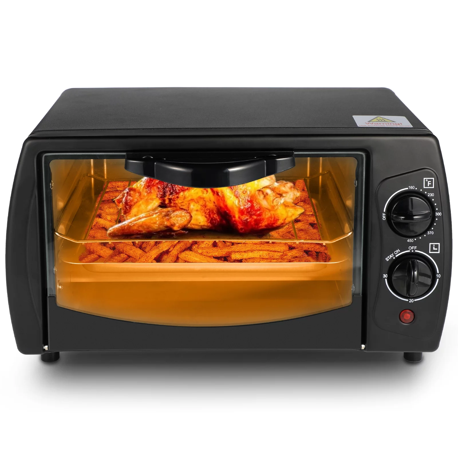 Swonuk 1000 Watt 4 Slice Toaster Oven in Black with Timer