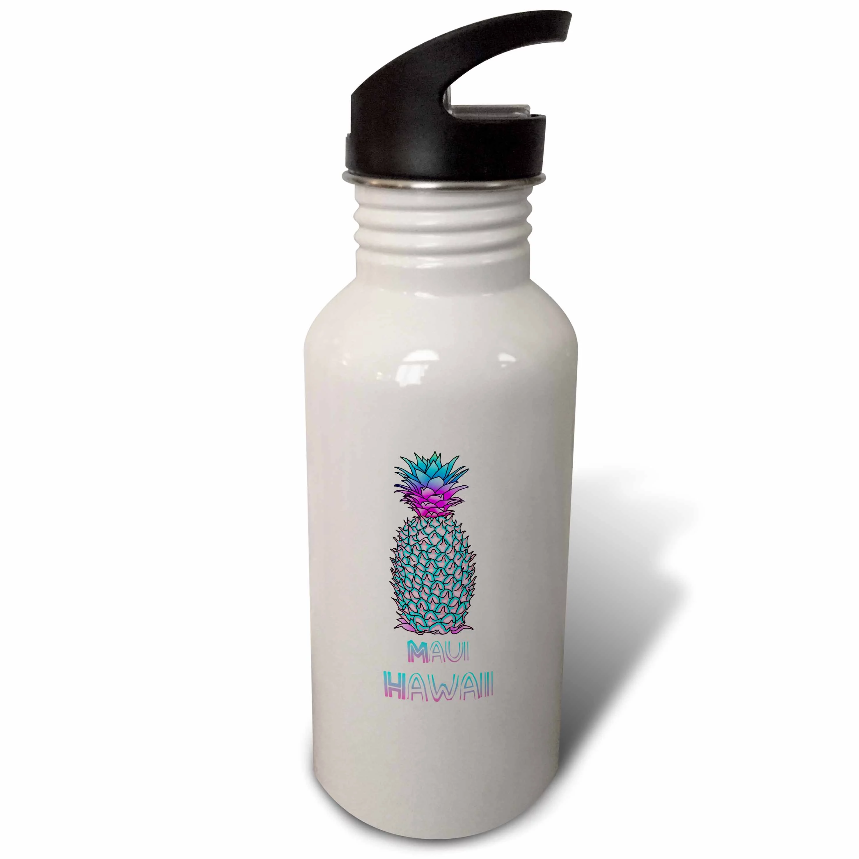 Maui Hawaii souvenir with tropical colorful pineapple. 21 oz Sports Water Bottle wb-299245-1