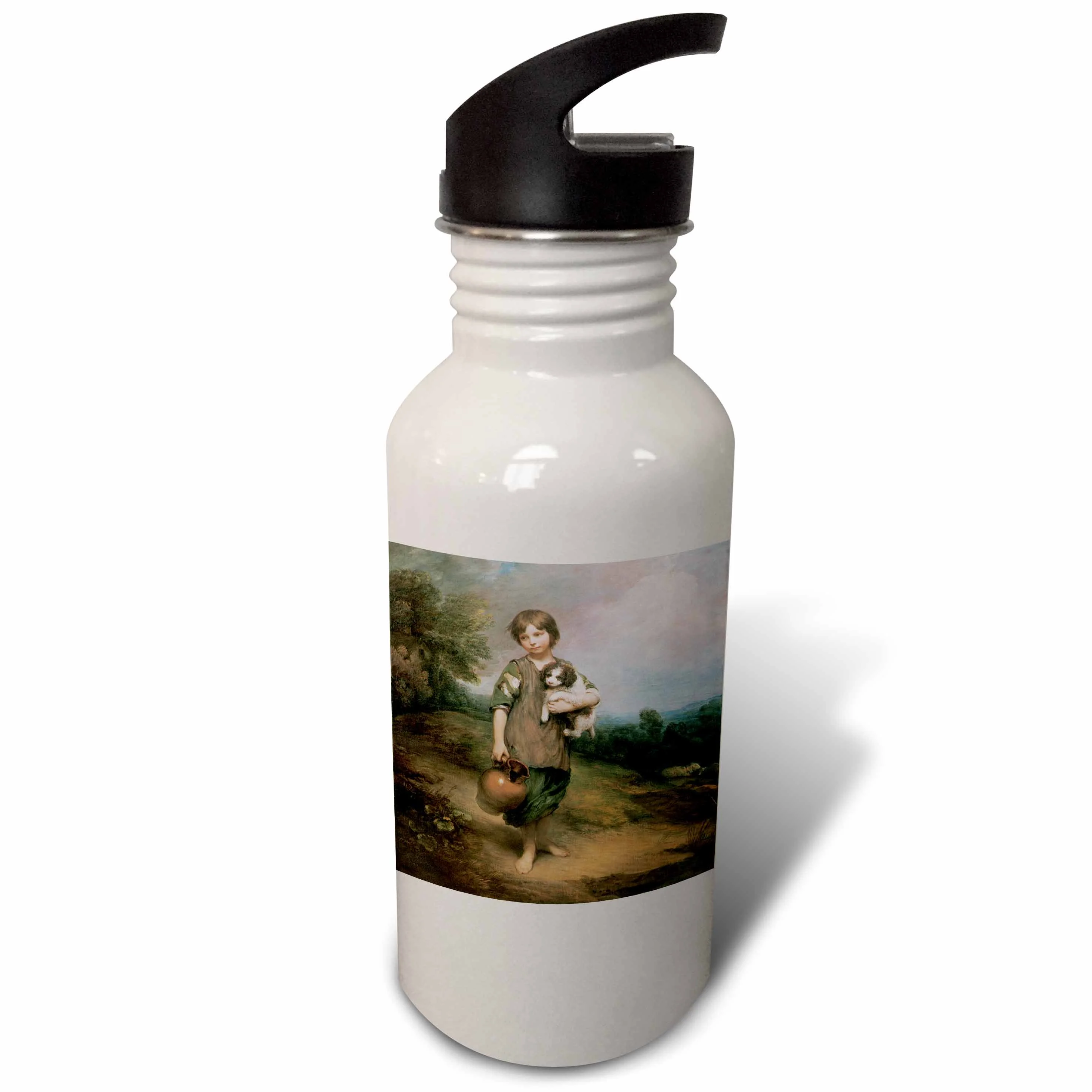 Cottage Girl with Dog and Pitcher,, 1785 by Thomas Gainsborough 21 oz Sports Water Bottle wb-169720-1